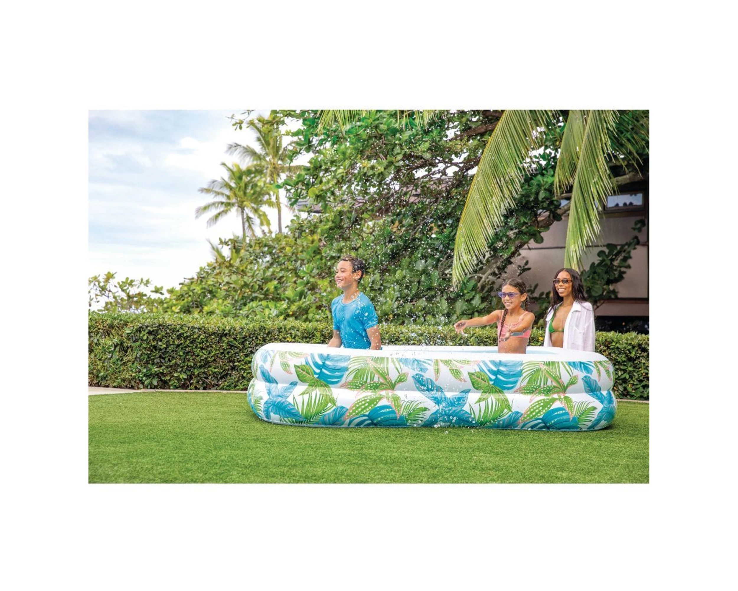 6 INTEX Tropical Swim Center Inflatable Family Pool 90In x 60In x 19In 600L - Multi, 6 of 8