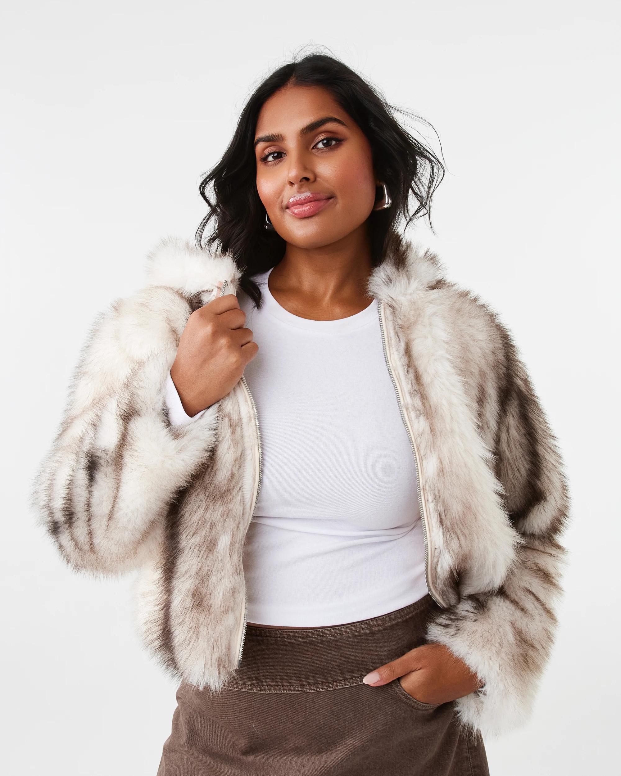 3 Faux Fur Hooded Jacket Fur, 3 of 9
