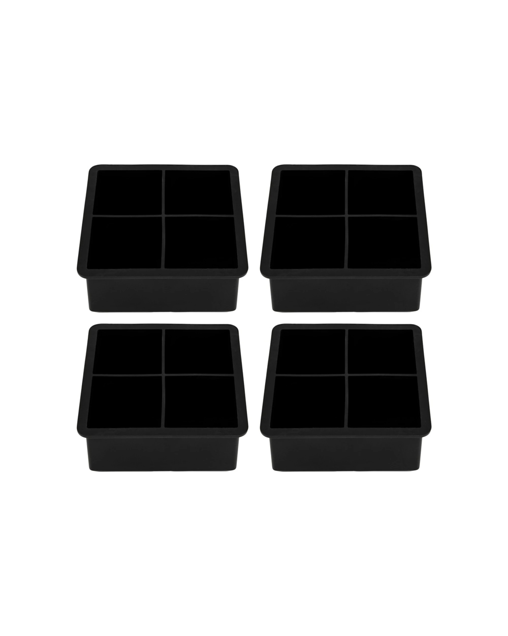 1 Maxwell & Williams 4x Cocktail & Co. Ice Cube Tray & Lid Set Makes 4 Ice Cubes - Black, 1 of 3