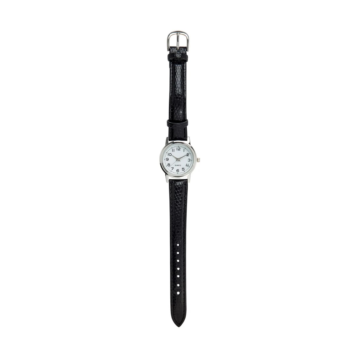 2 Womens Classic Analogue Watch with Silver Case & Black Strap, 2 of 3