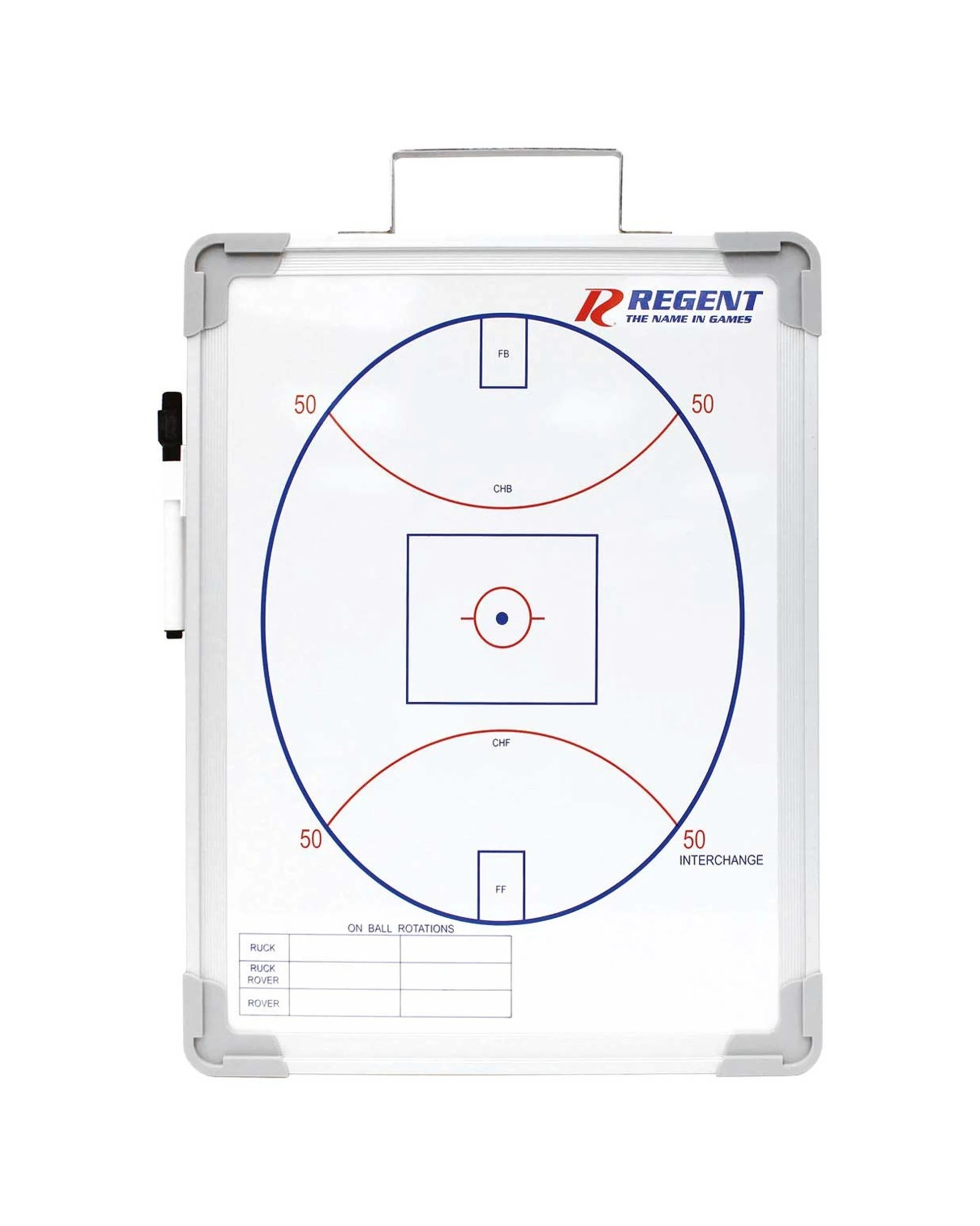 1 Regent Aussie Rules Football Medium Magnetic Coaches Board - White, 1 of 1