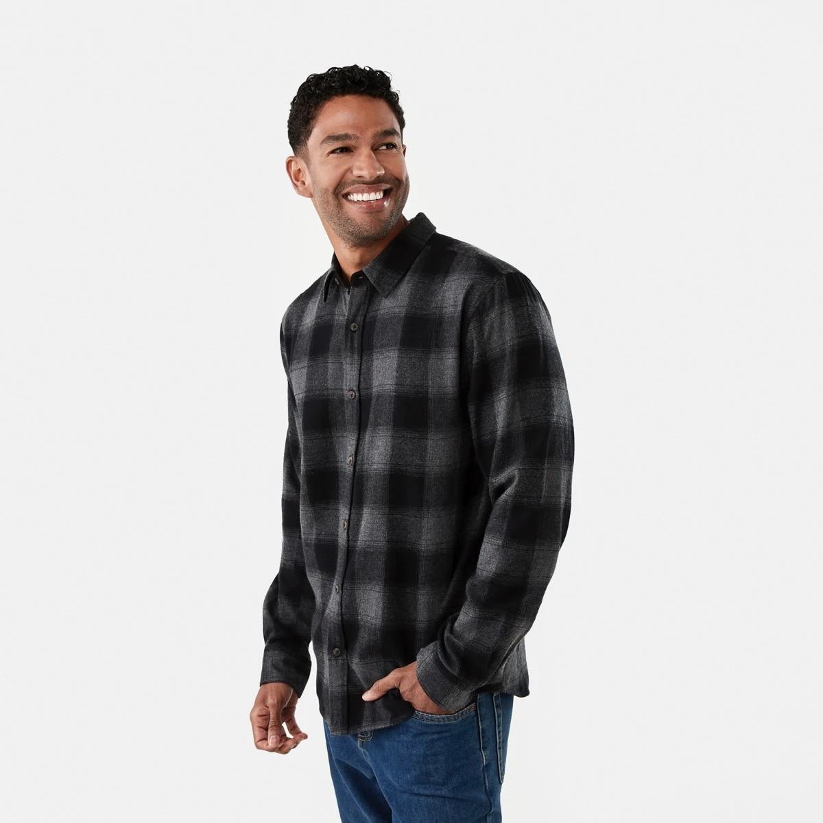 2 Long Sleeve Buffalo Check Shirt Blk Check, 2 of 7