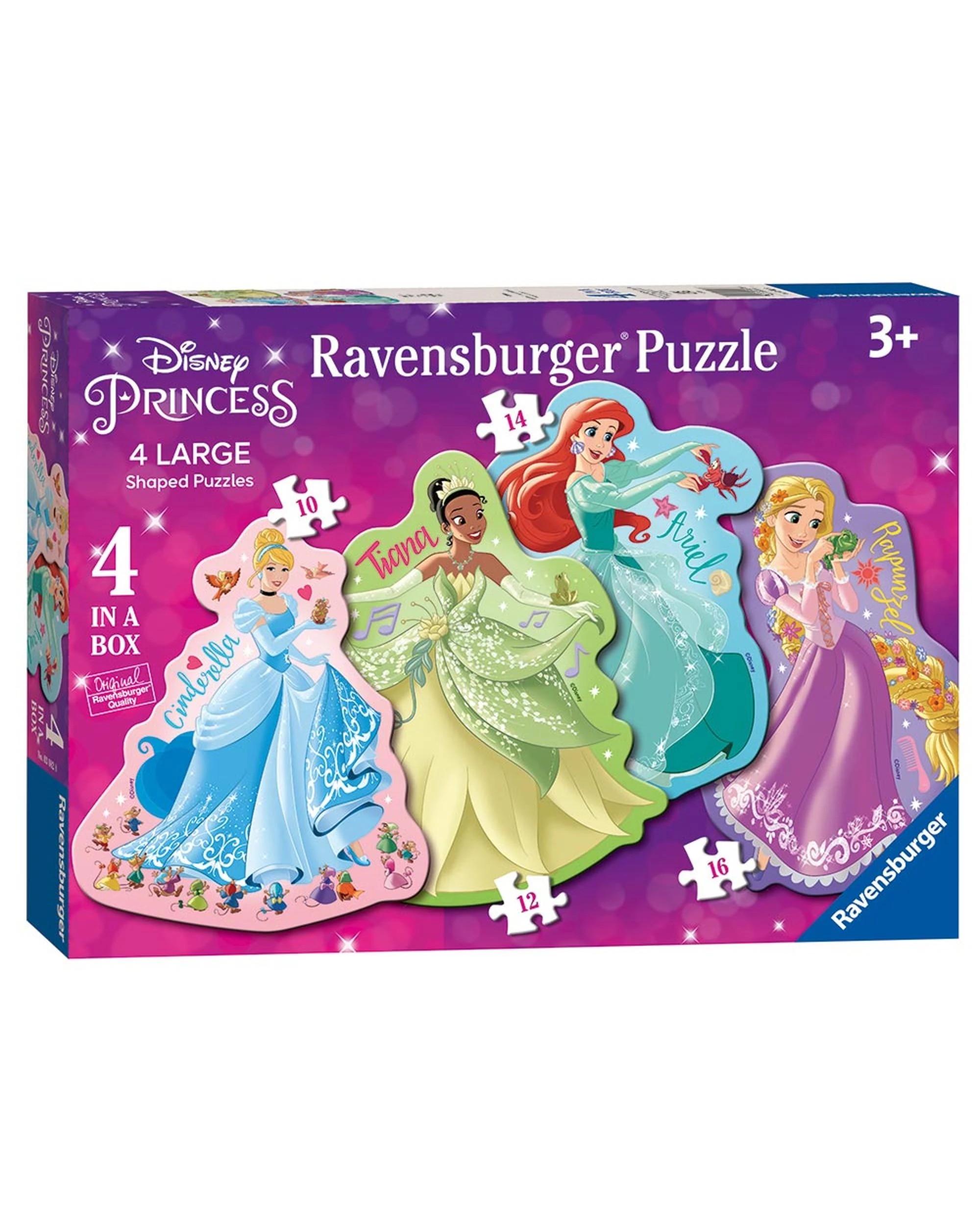 1 Ravensburger Disney Princess 4 Large Shaped 10,12,14,16 Piece Jigsaw Puzzles, 1 of 1