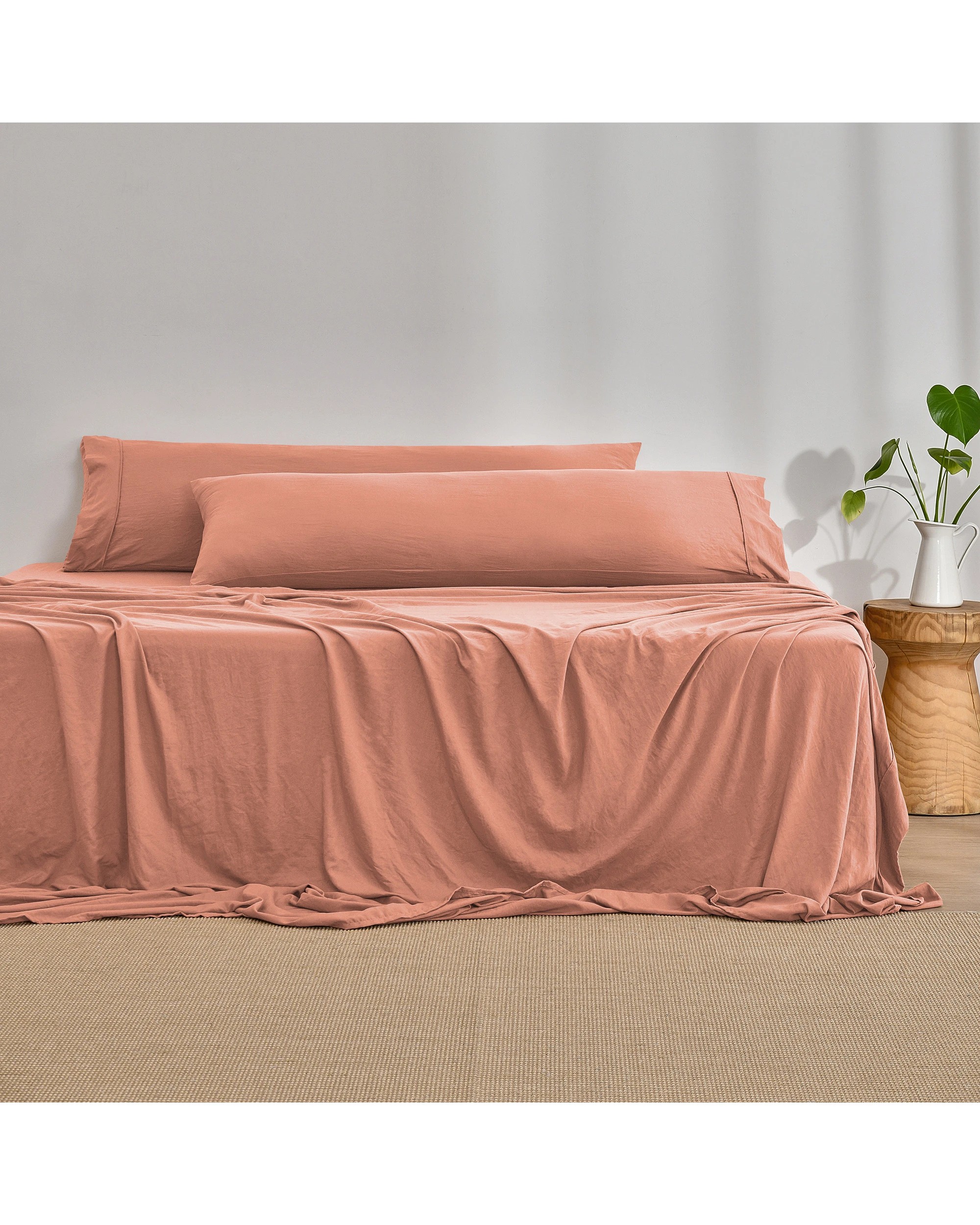 1 Dreamaker Superfine Washed Microfibre Body Pillowcase Twin Pack - Pink Clay, 1 of 4