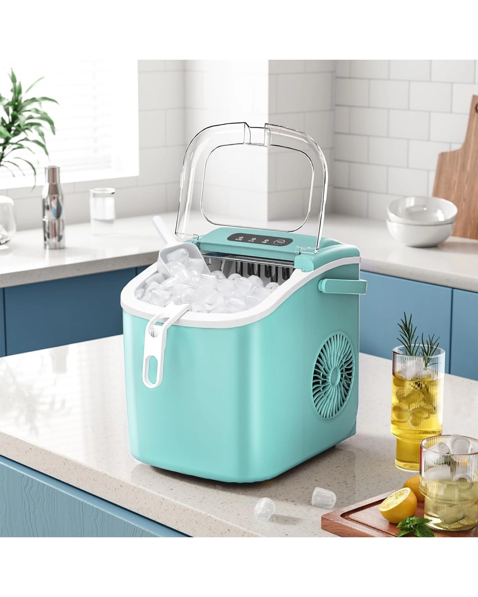 4 Advwin 12kg Ice Maker Portable Ice Cube Machine - Green, 4 of 7