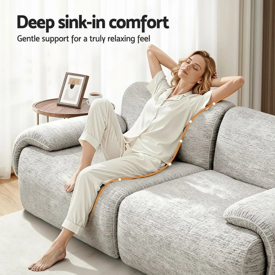 4 Artiss 2 Seater Sofa Modular Sectional Sofas Couch Bed No Assembly Living Room - Grey, 4 of 8