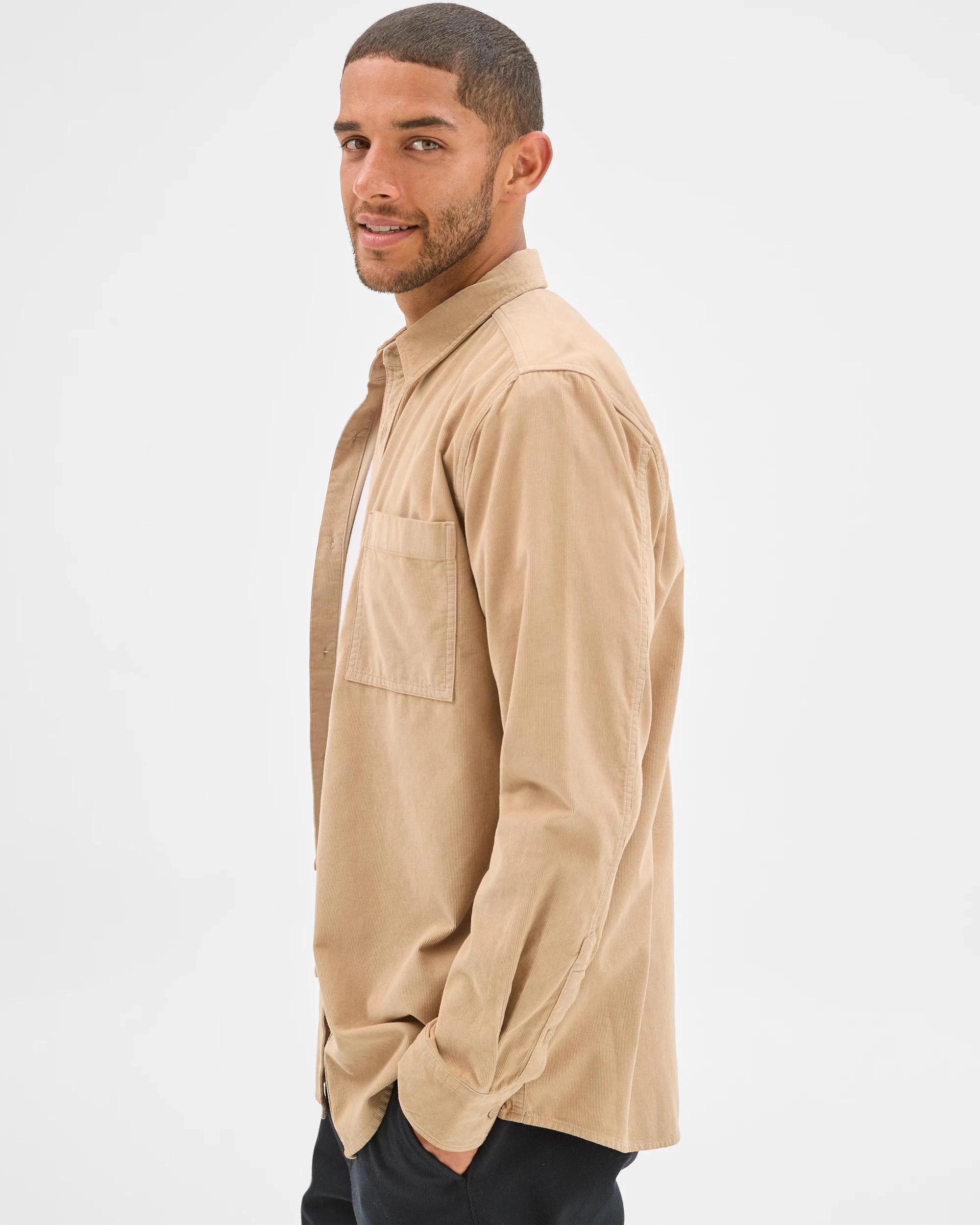 4 Target Man Australian Cotton Corduroy Shirt TAN, 4 of 6
