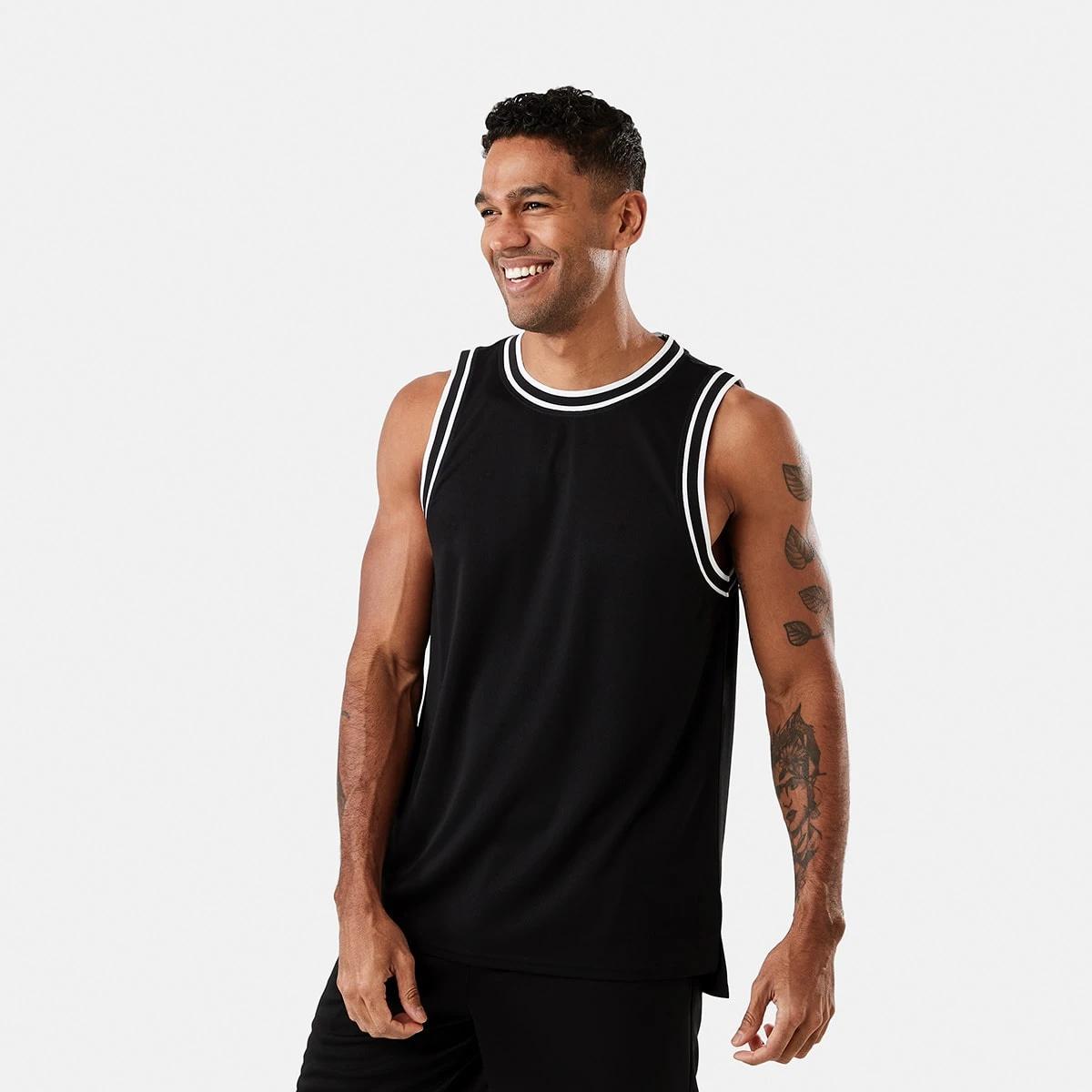 2 Active Mens Basketball Tank Black, 2 of 6