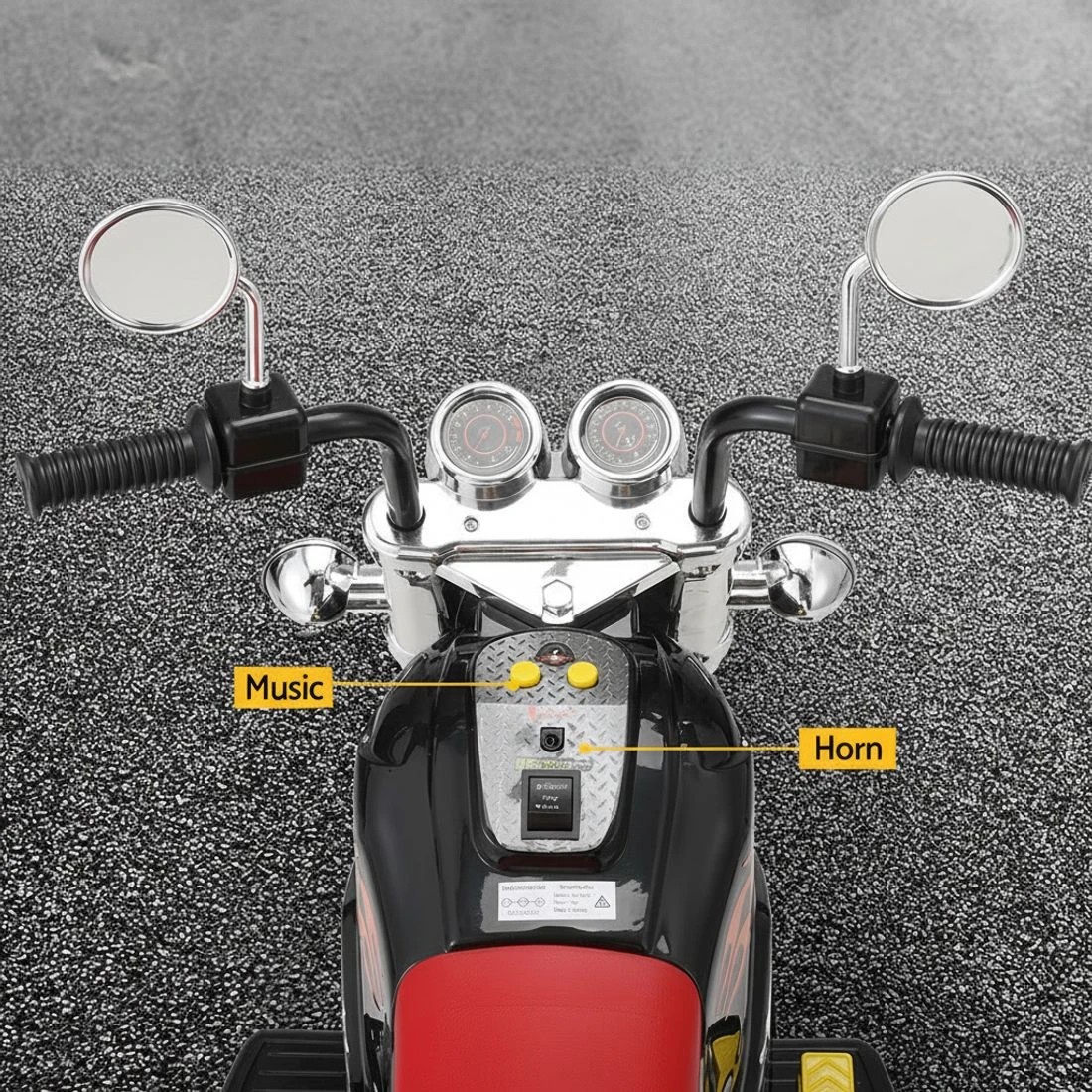 5 Rigo Kids Ride On Car Motorcycle Motorbike Electric Toys Horn Music 6V - Black, 5 of 6