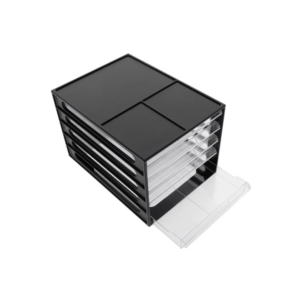 4 J.Burrows Desktop File Storage Organiser 5 Drawer Black, 4 of 4