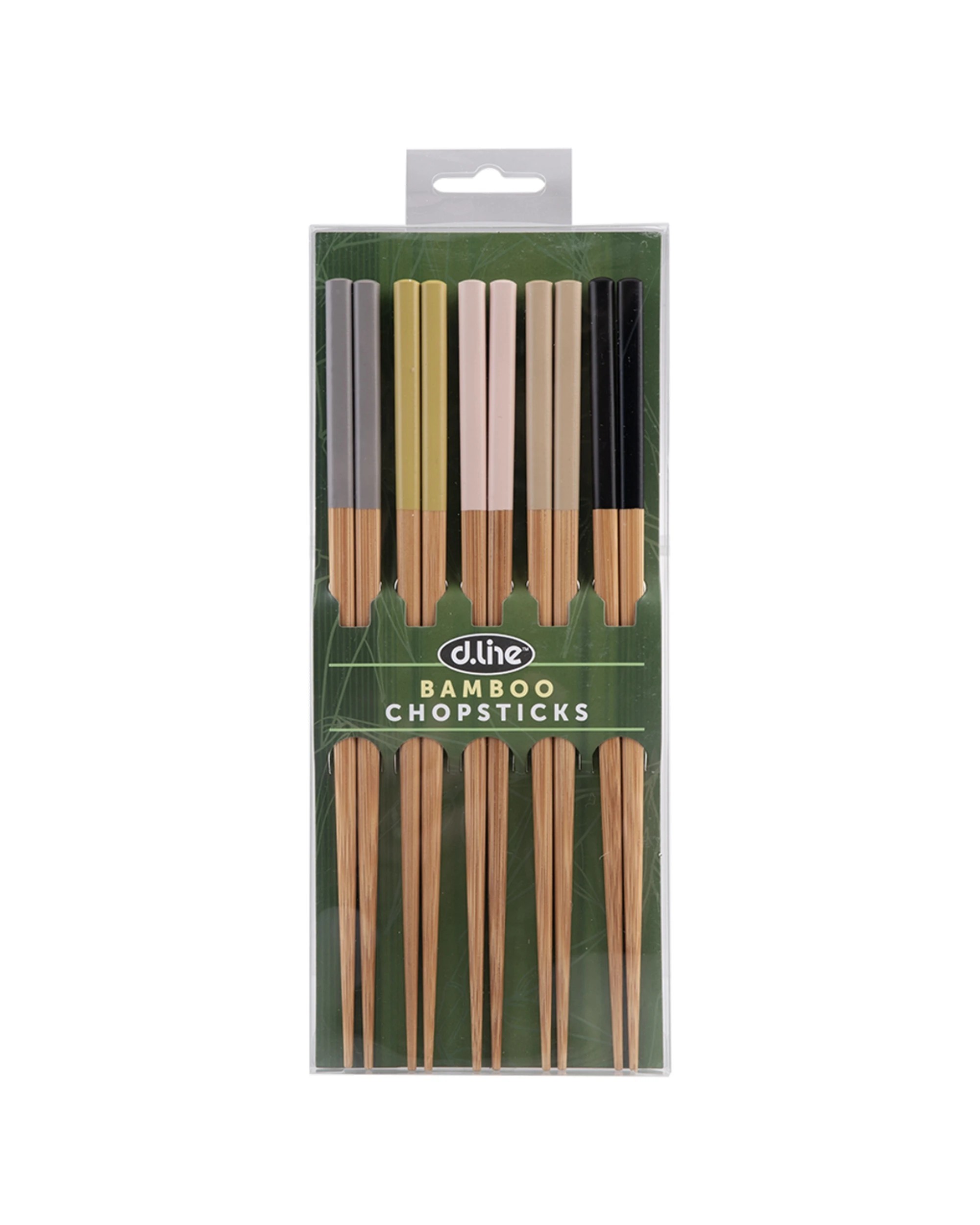 1 D.Line 5pc Bamboo Chopsticks Set Reusable Lightweight, 1 of 4