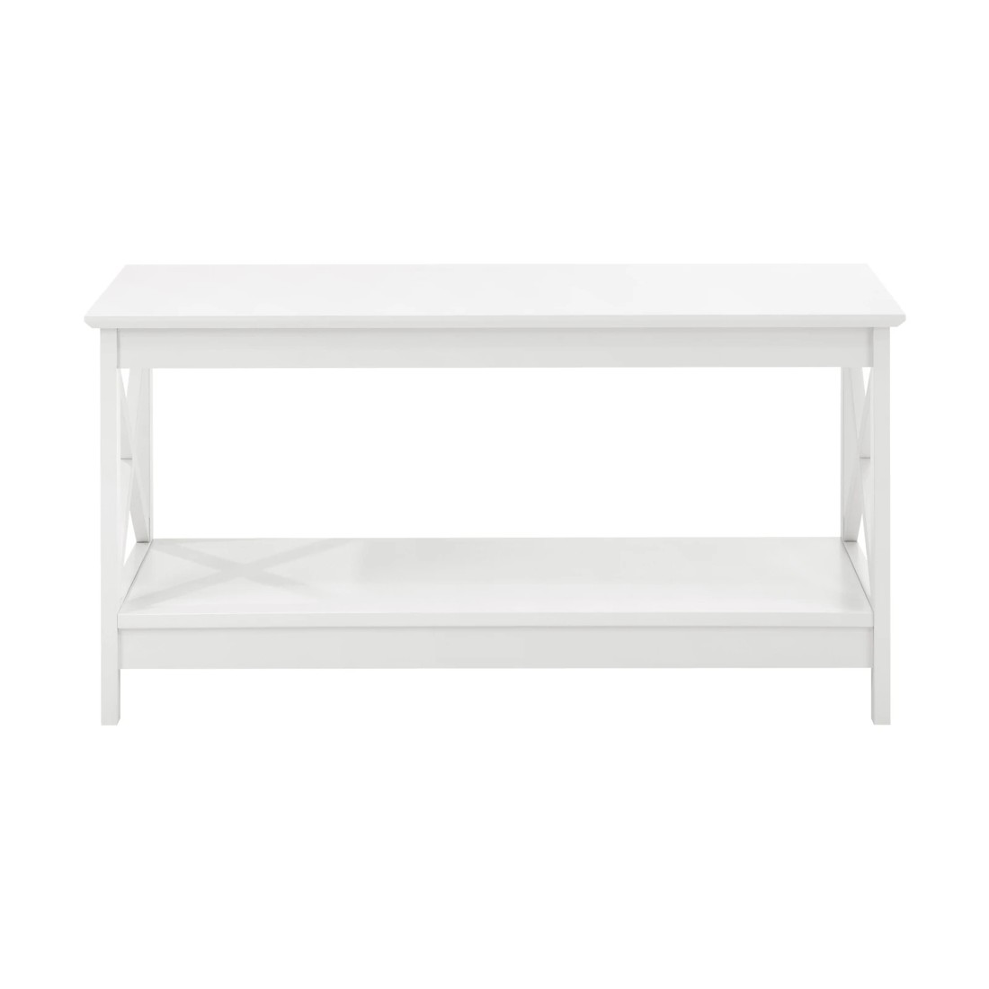 7 Oikiture Coffee Table Side Tables Storage Rack Shelf 2-tier
 - White, 7 of 10