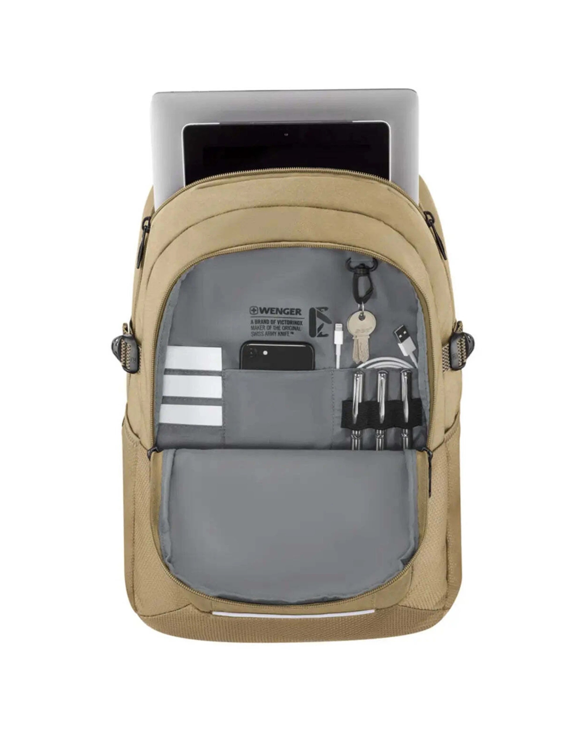 2 Wenger NEXT Ryde 16in Laptop Backpack Recycled Fabric Padded Compartments 24L Capacity - Brown, 2 of 5