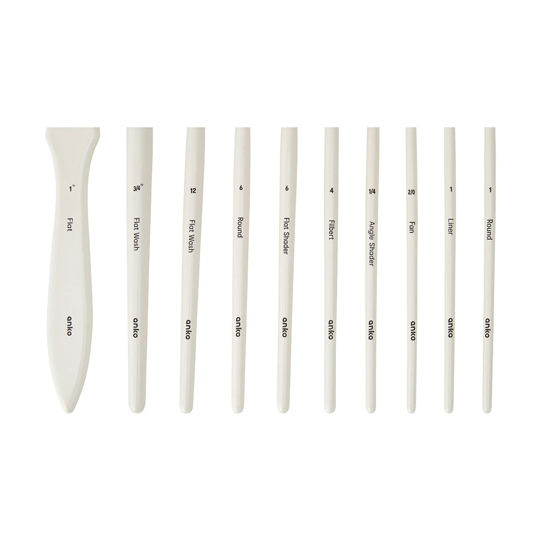 7 10 Piece Paint Brush Set in Wallet, 7 of 8