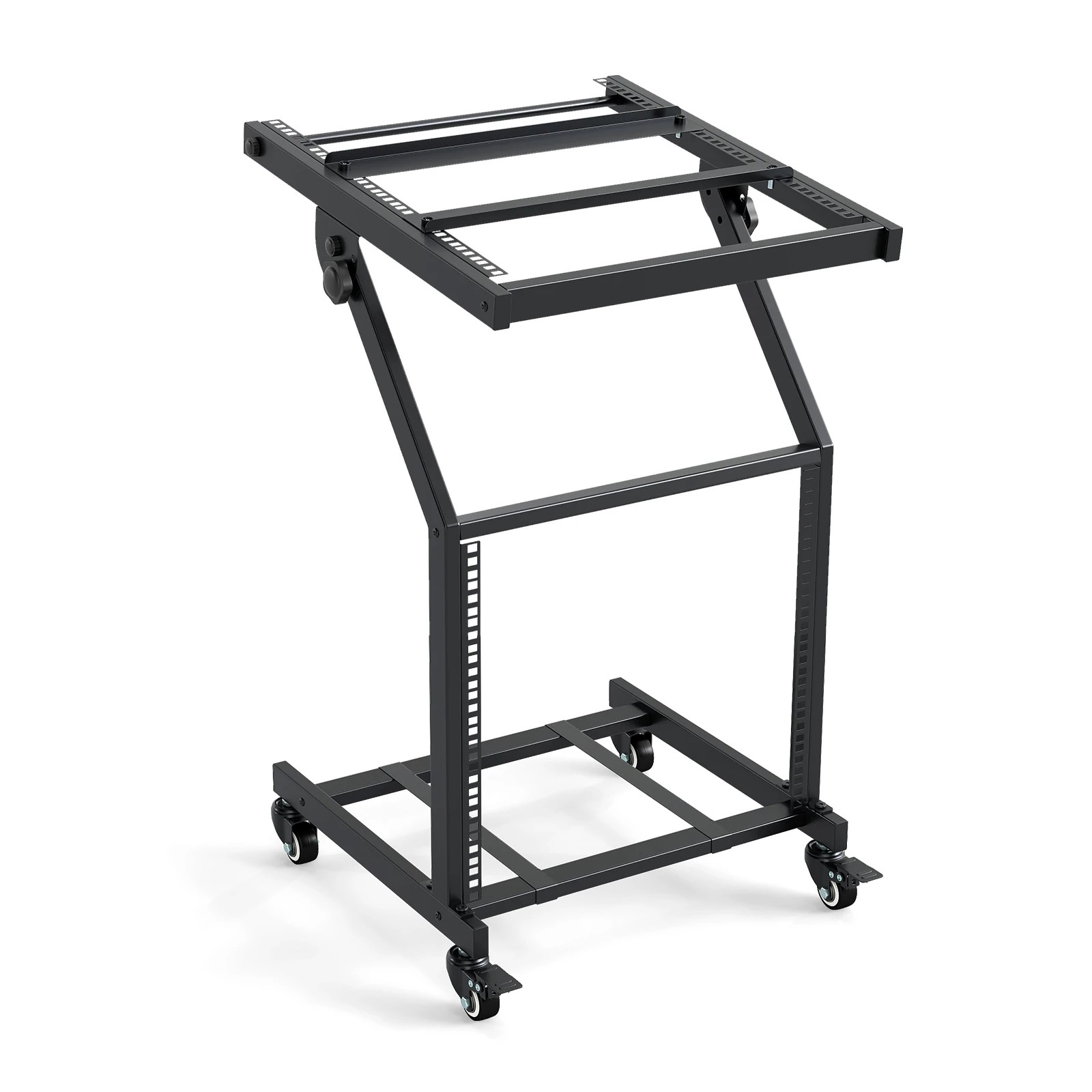 1 Costway 9U DJ Mixer Stand Adjustable Rack Mount Rolling Stage Cart, 1 of 5