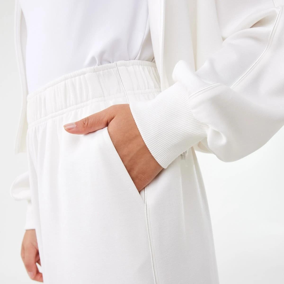6 Active Womens Interlock Tipping Trackpants Ecru, 6 of 8