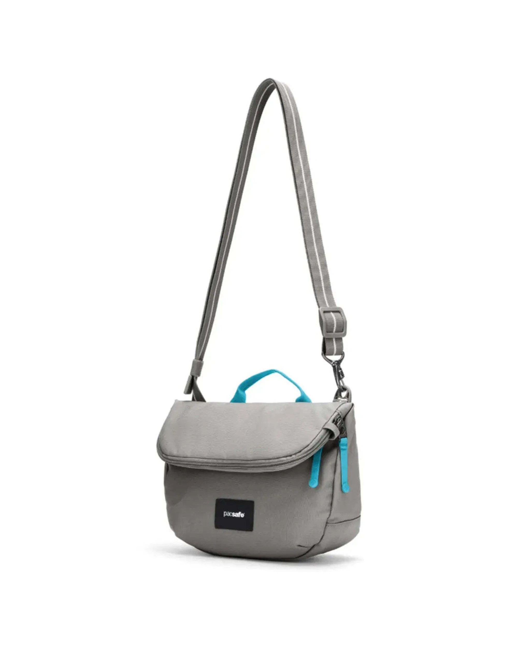 3 Pacsafe Go Anti-Theft Saddle Crossbody Bag RFIDsafe Blocking Pockets Cut Resistant Stone - Grey, 3 of 8