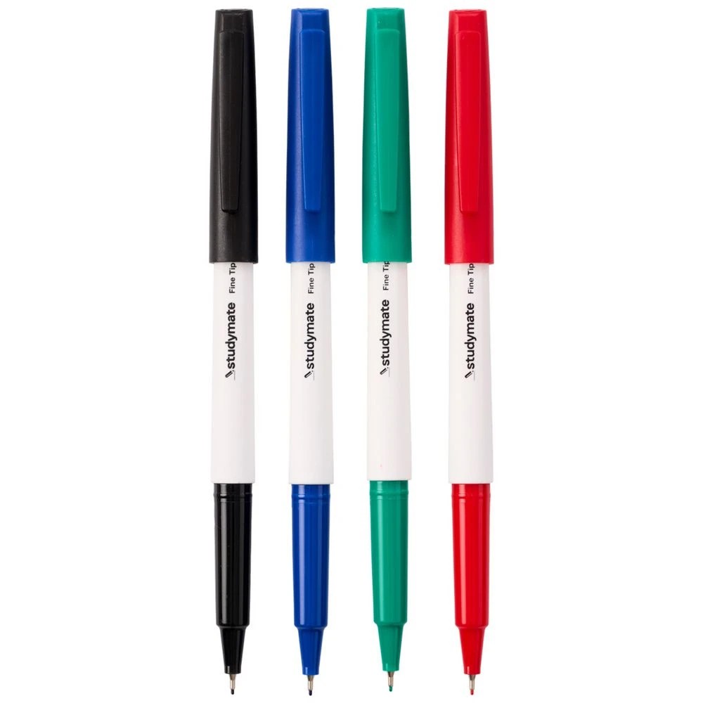 4 Studymate Ultrafine Whiteboard Marker 0.4mm Assorted 4 Pack, 4 of 8
