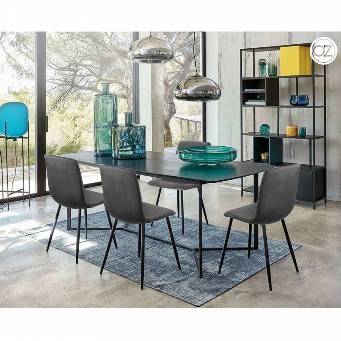 7 Artiss Dining Chairs Set of 4 Velvet Horizontal Slope - Grey, 7 of 8