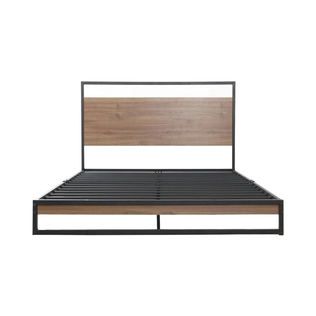 4 Artiss Bed Frame Double Size Metal Frame Dane Steel Frame Sturdy Slats Noise Free Easy Assembly Modern Design-Black, 4 of 10