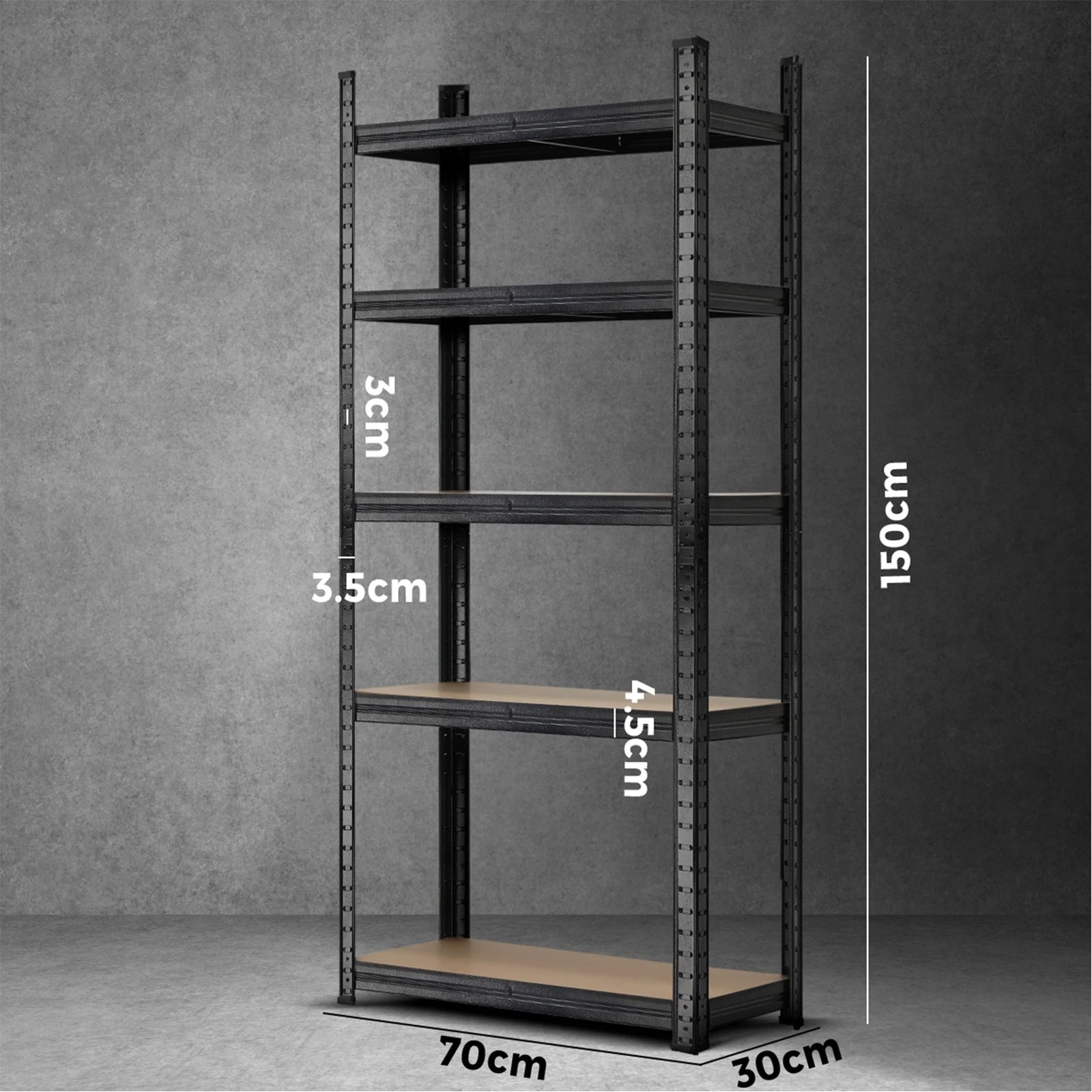 2 Sharptoo Garage Shelving Shelves Warehouse Storage Rack Steel Pallet Racking 1.5m - Black, 2 of 3