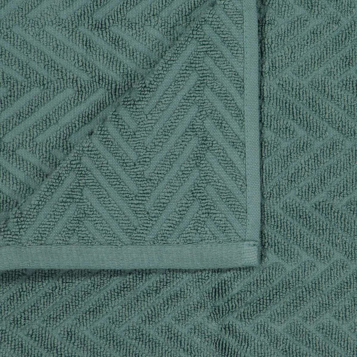 2 Chevron Cotton Hand Towel - Cypress, 2 of 6