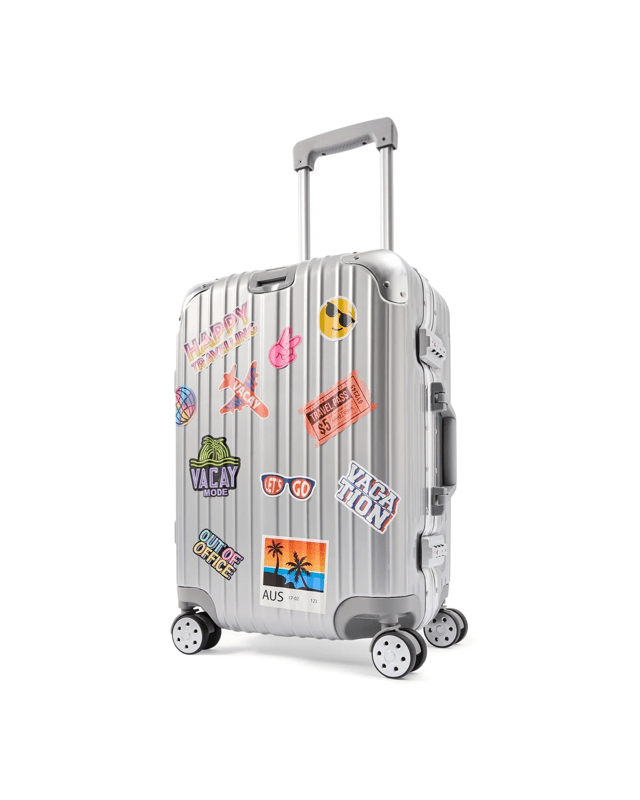 48cm Trunk Hard Case with Stickers - Silver 