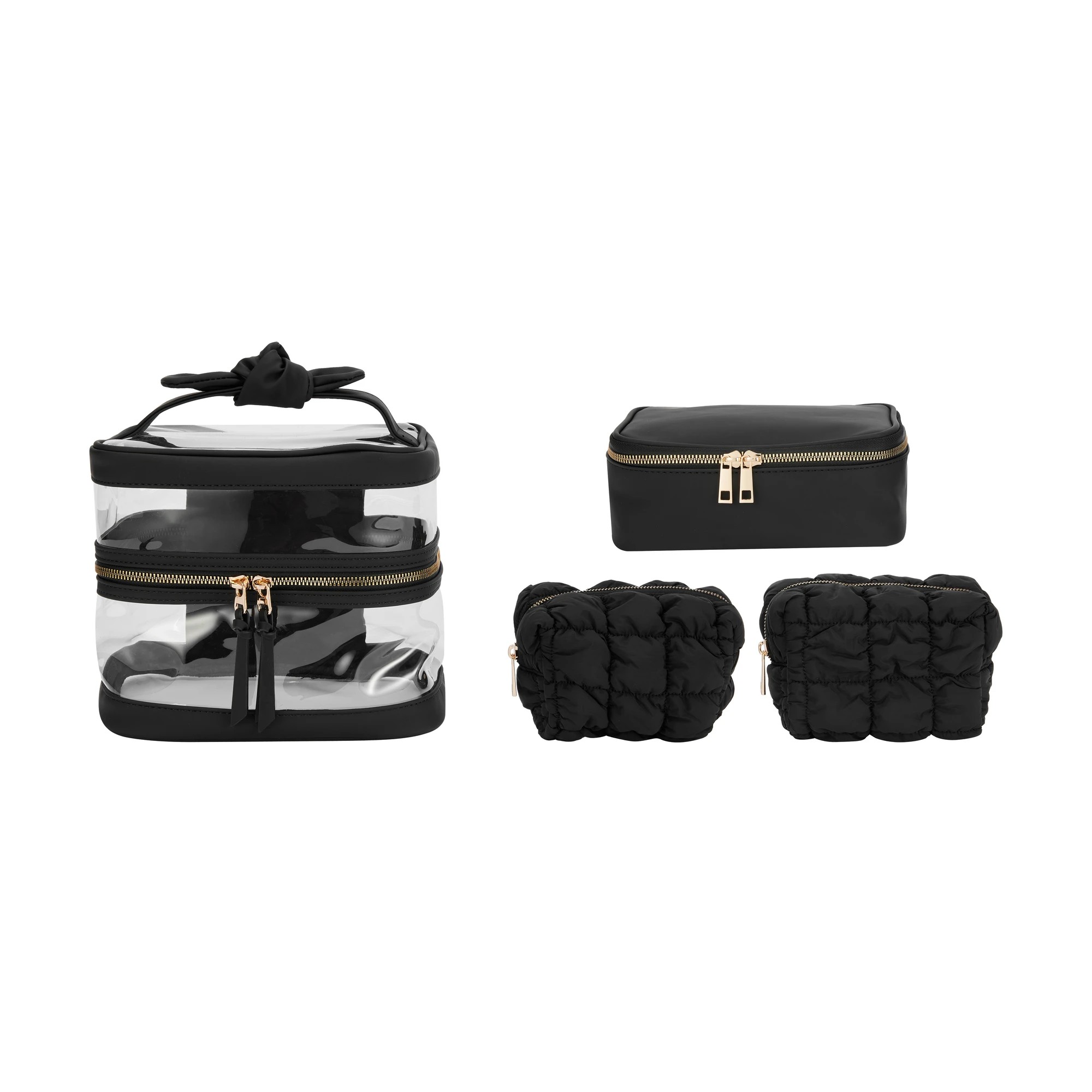 3 OXX Cosmetics 4 Piece Makeup Bag Set - Black, 3 of 7
