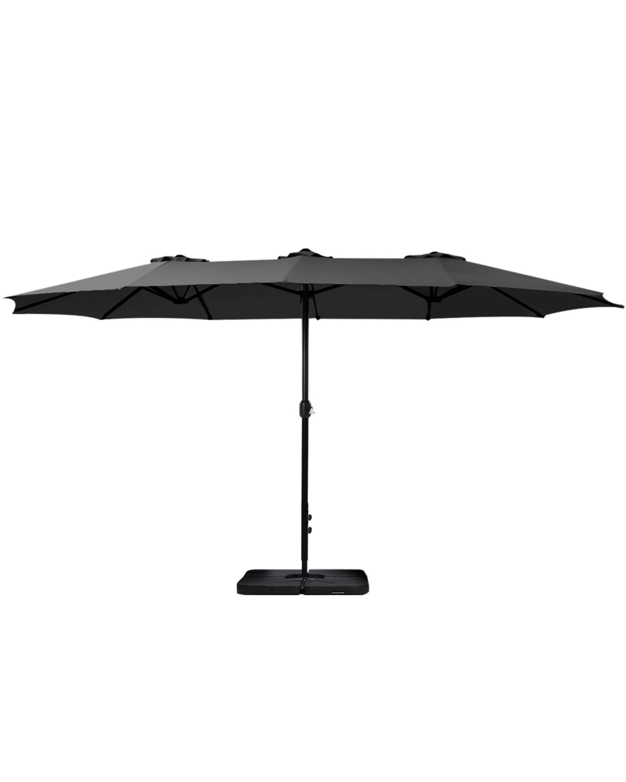 3 Instahut 4.57m Outdoor Umbrella W/base Stand Beach Pole Garden Tilt
 - Black, 3 of 3
