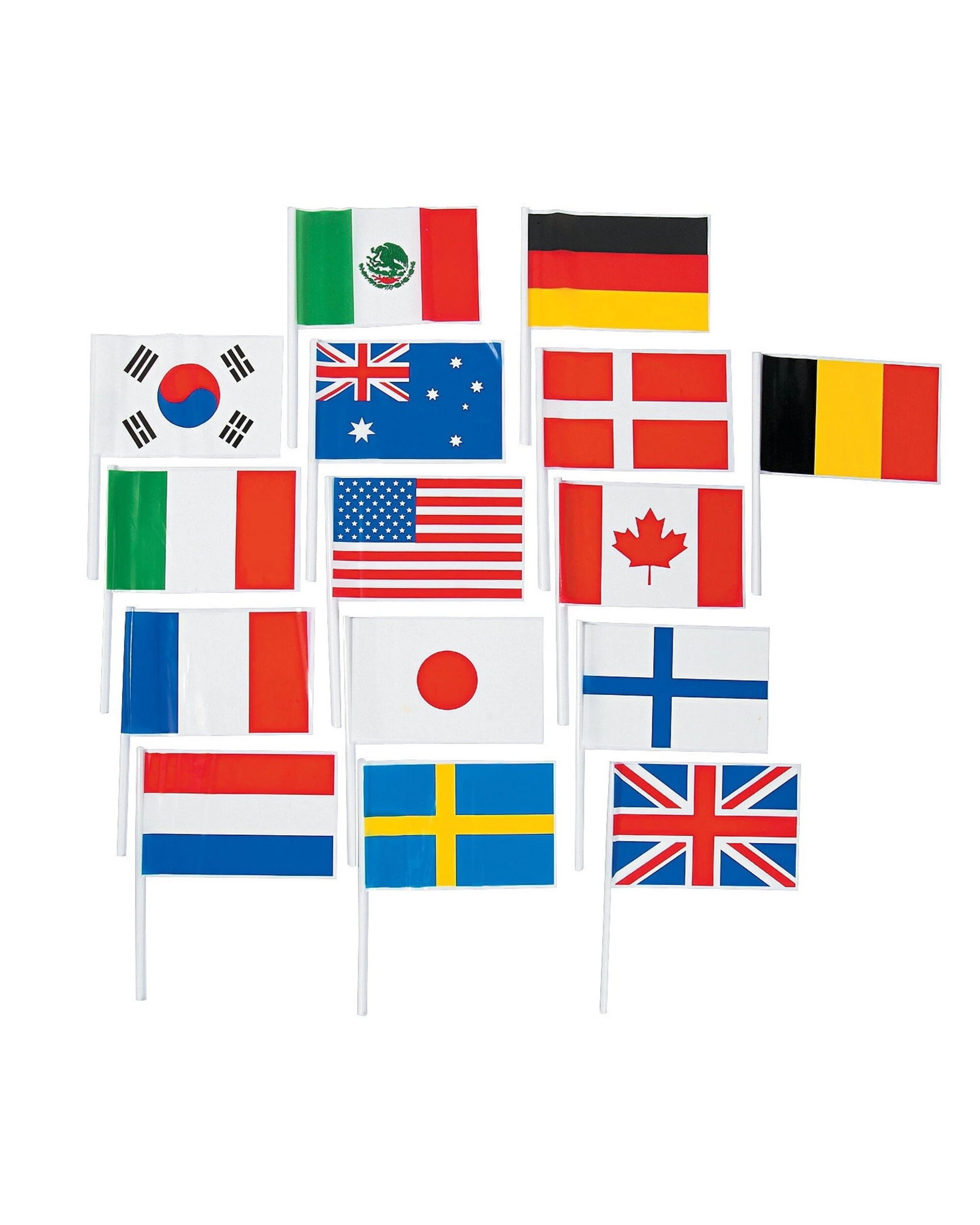 1 Partyrama Small Plastic Flags of the World Pack of 72, 1 of 2