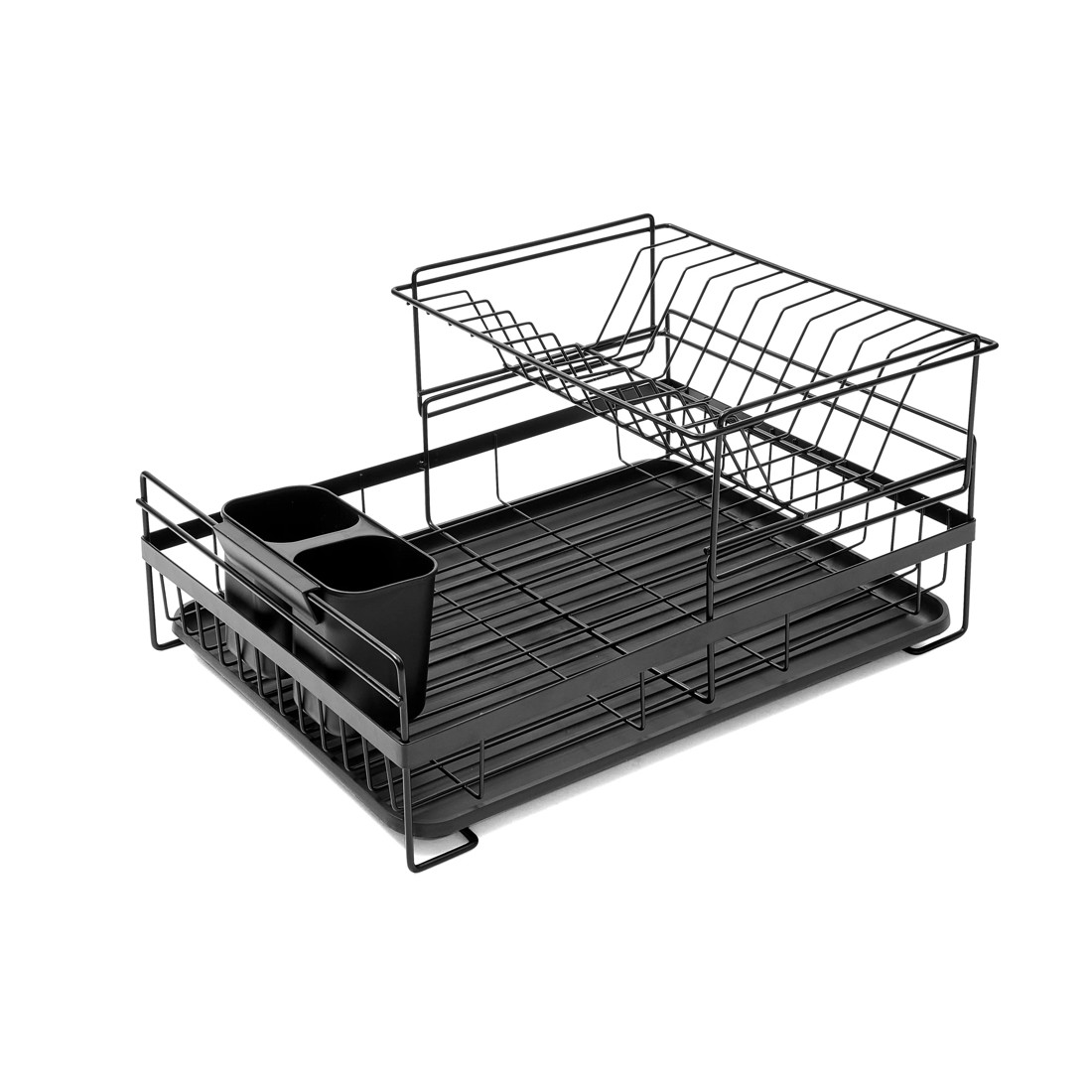 7 2 Tier Dish Rack - Black, 7 of 10