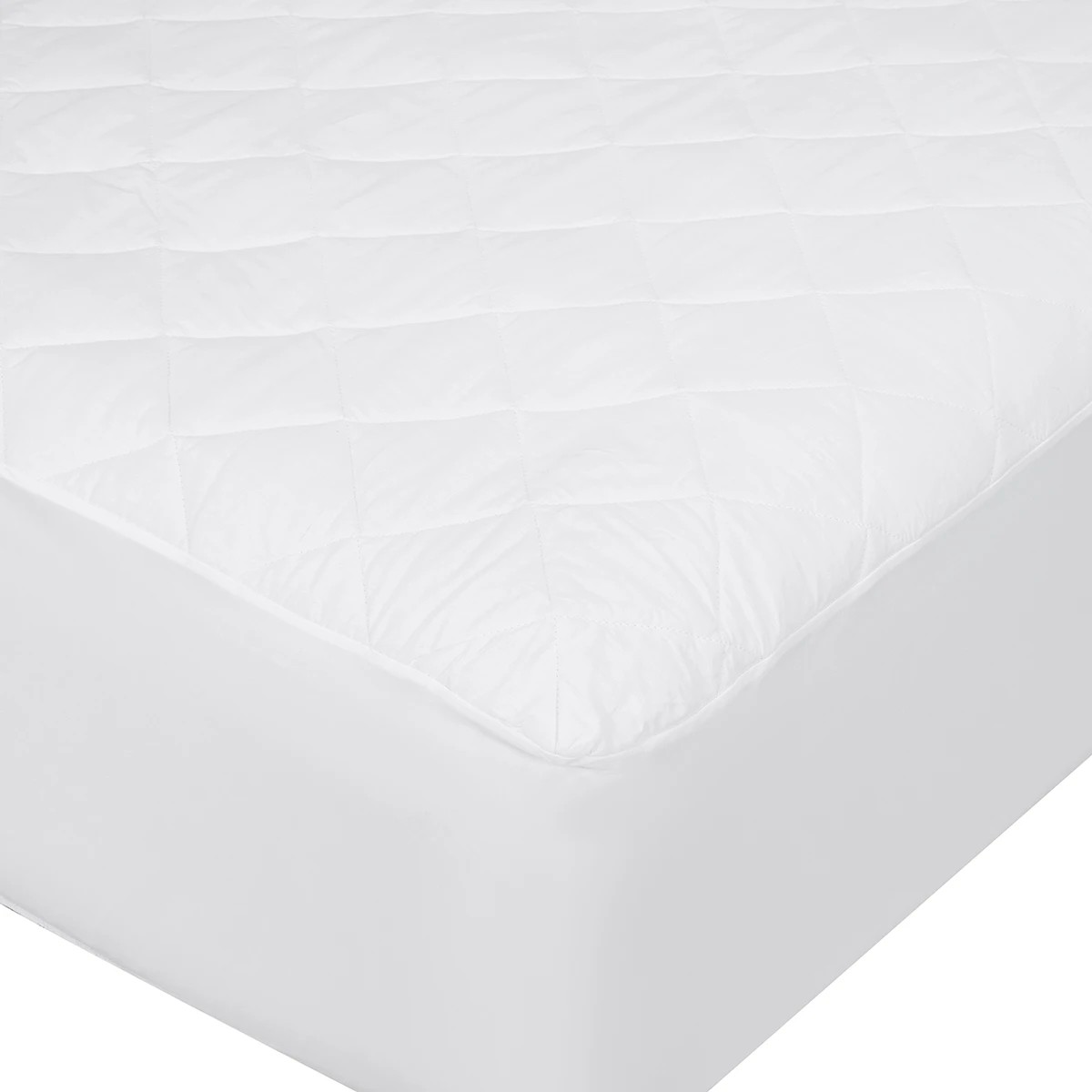 4 Cotton Top Fitted Mattress Protector - King Bed, White, 4 of 4
