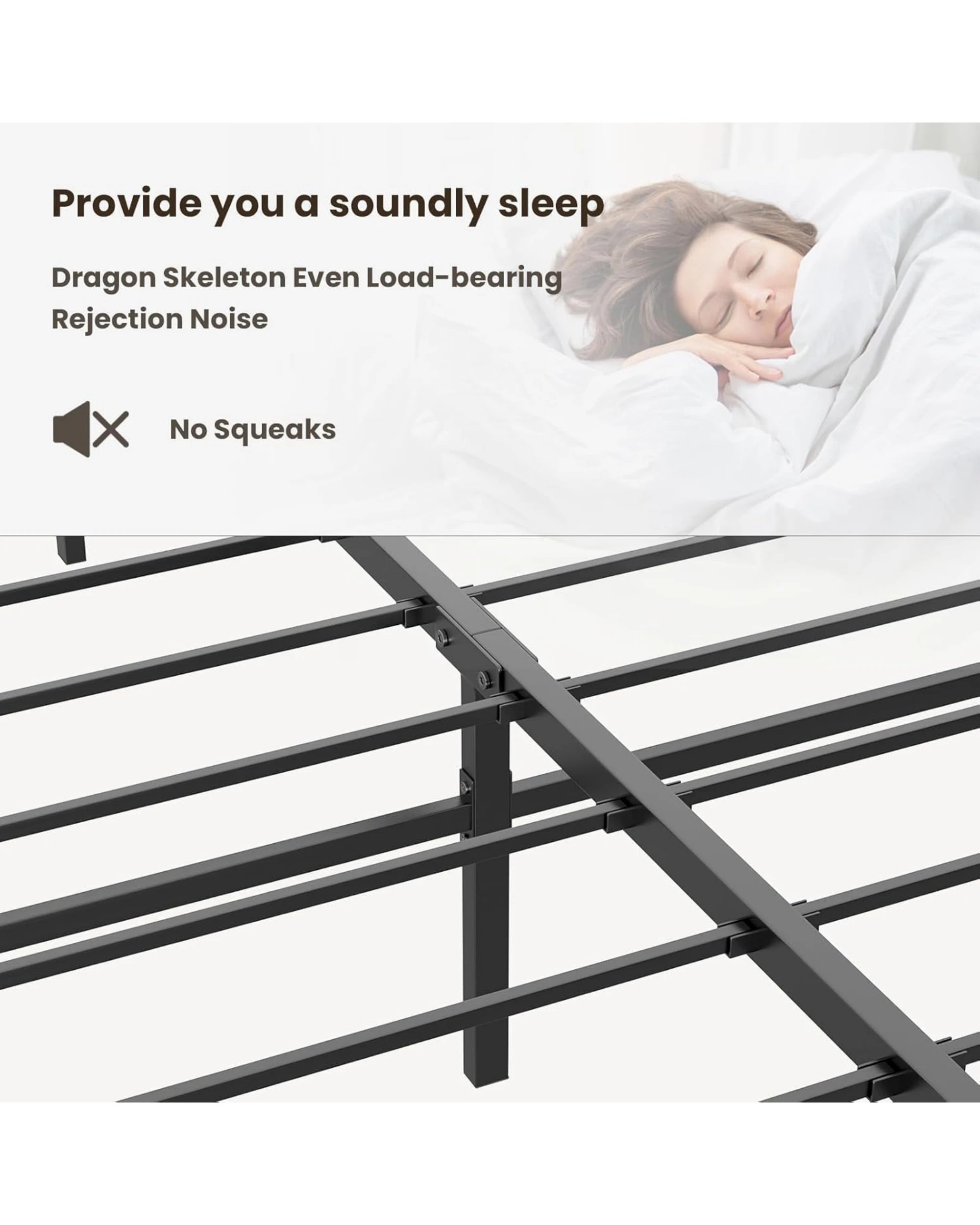 5 Advwin Queen Metal Bed Frame Black, 5 of 8