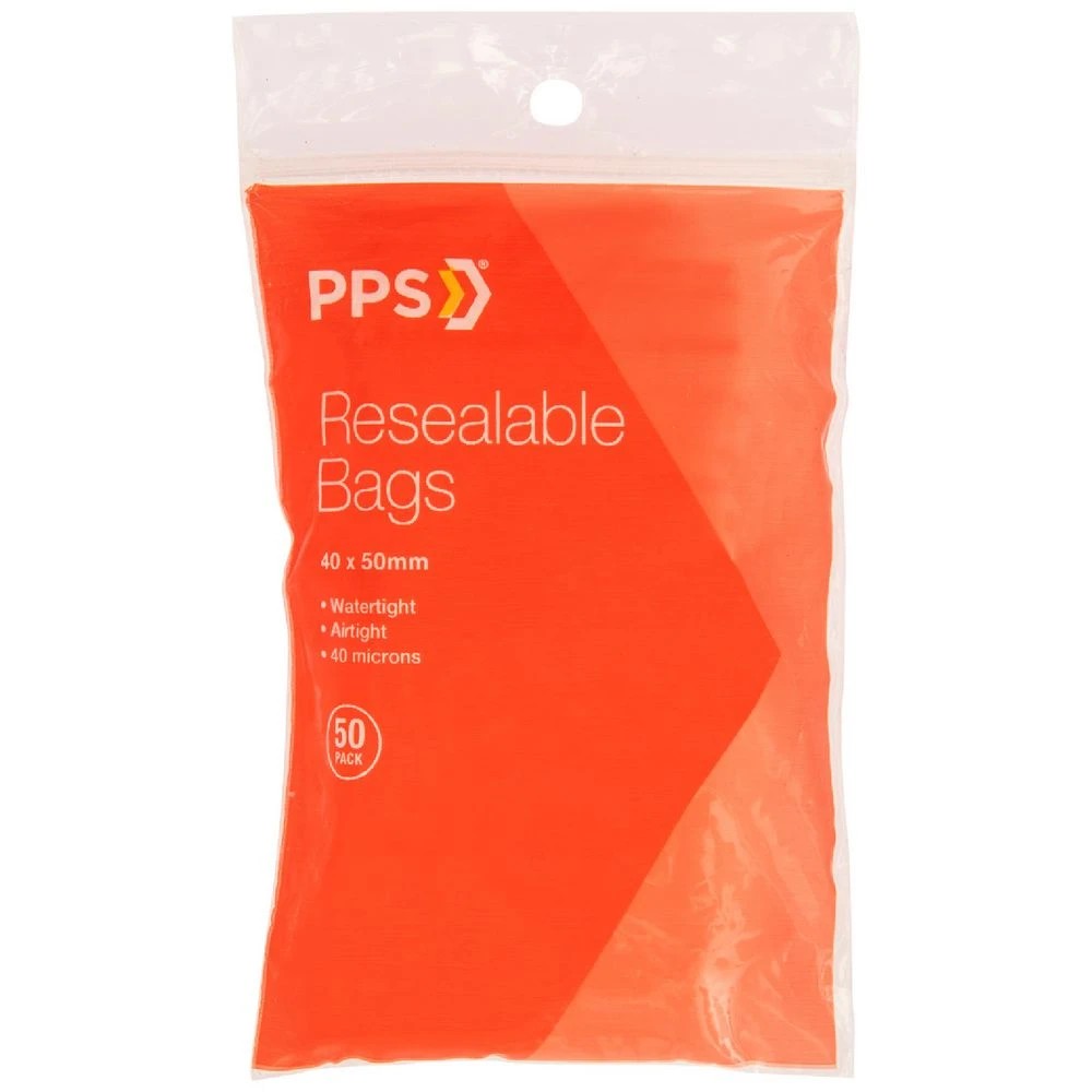 1 PPS 40 x 50mm Resealable Bags 50 Pack, 1 of 3