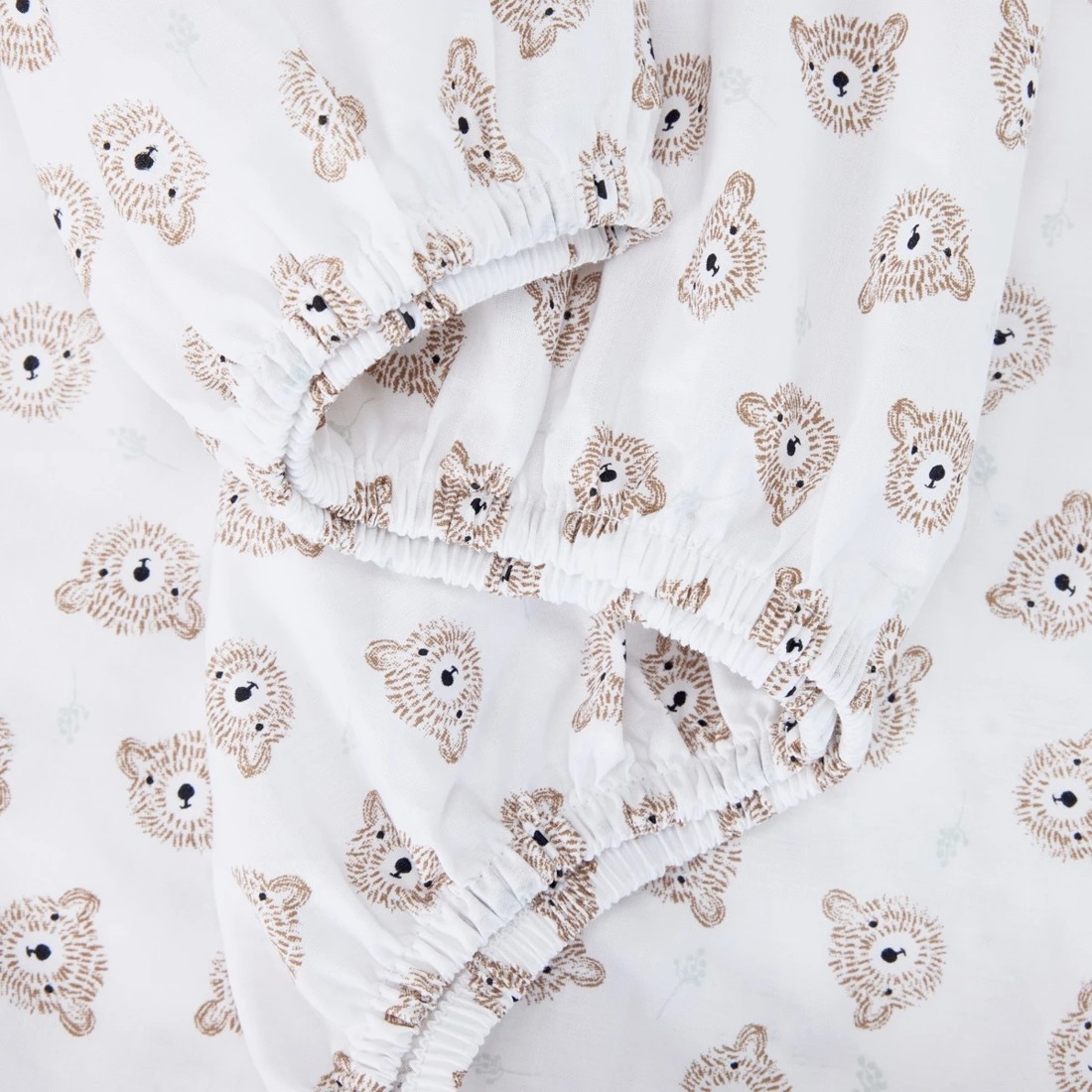 4 2 Pack 225 Thread Count Organic Cotton Fitted Cot Sheets - Bears and Dotted Lines, 4 of 6