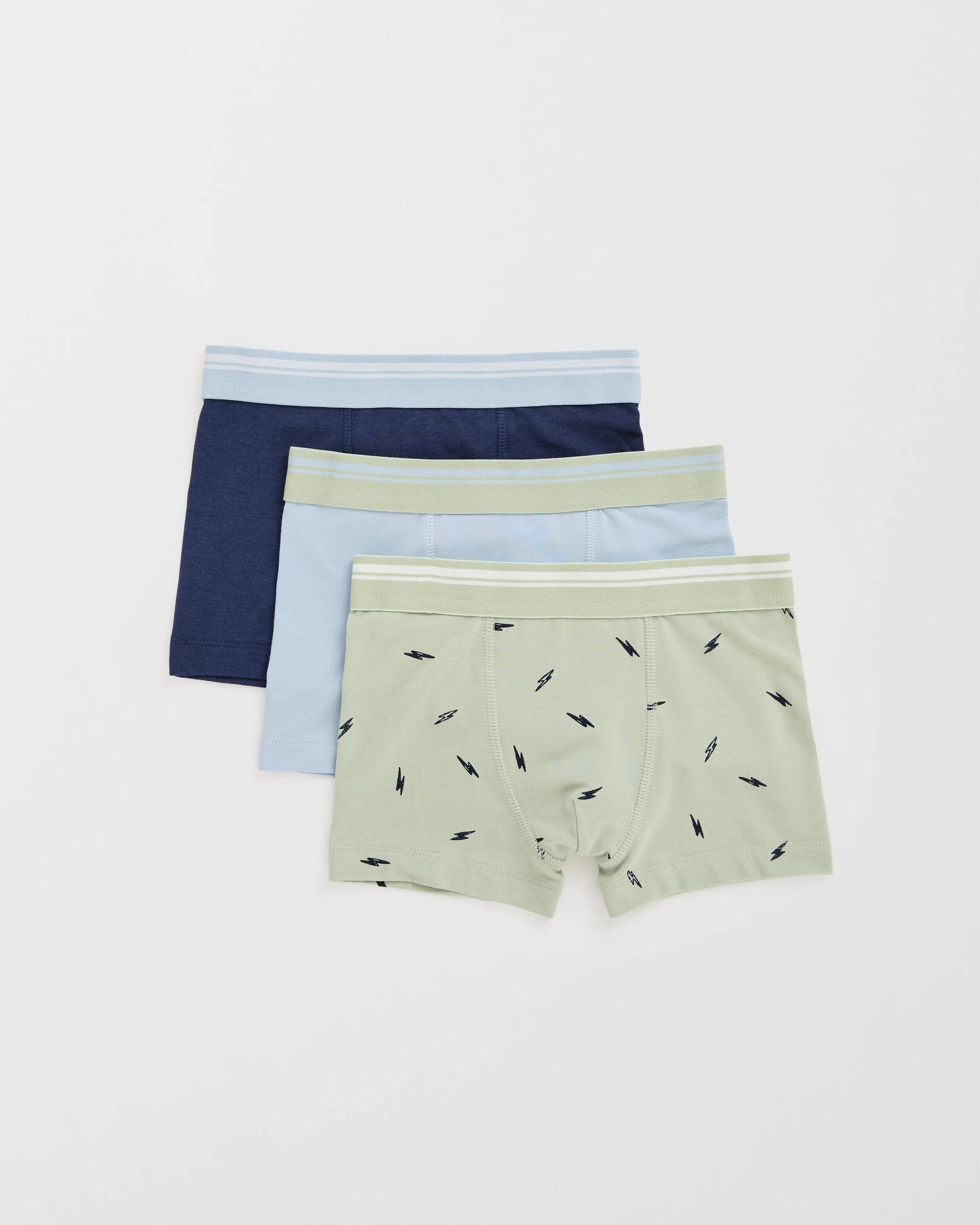1 Maxx Bamboo 3 Pack Older Boys Hang Trunks LIGHTNING BOLT, 1 of 1