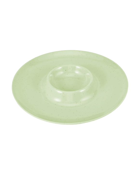Green Glaze Chip n' Dip Plate