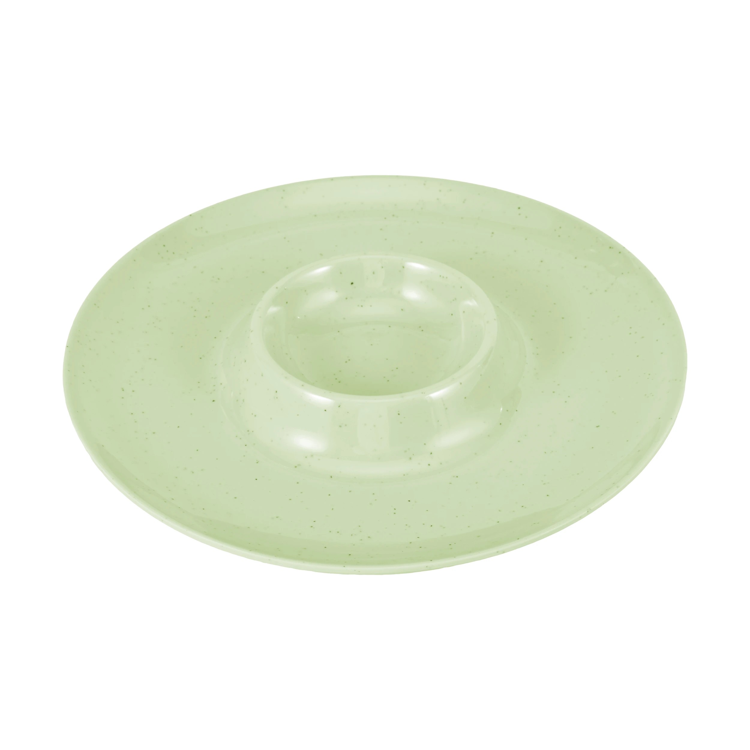 1 Green Glaze Chip n' Dip Plate, 1 of 4