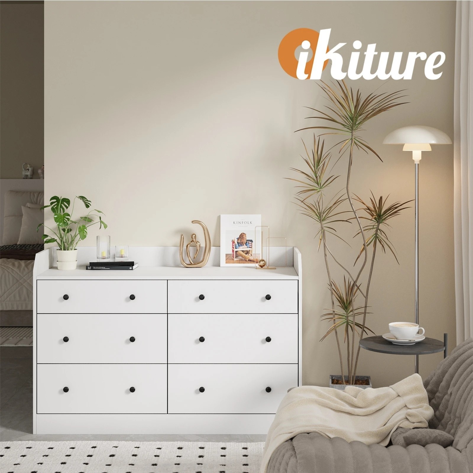 5 Oikiture Buffet Sideboard 6 Drawers
 - White, 5 of 10
