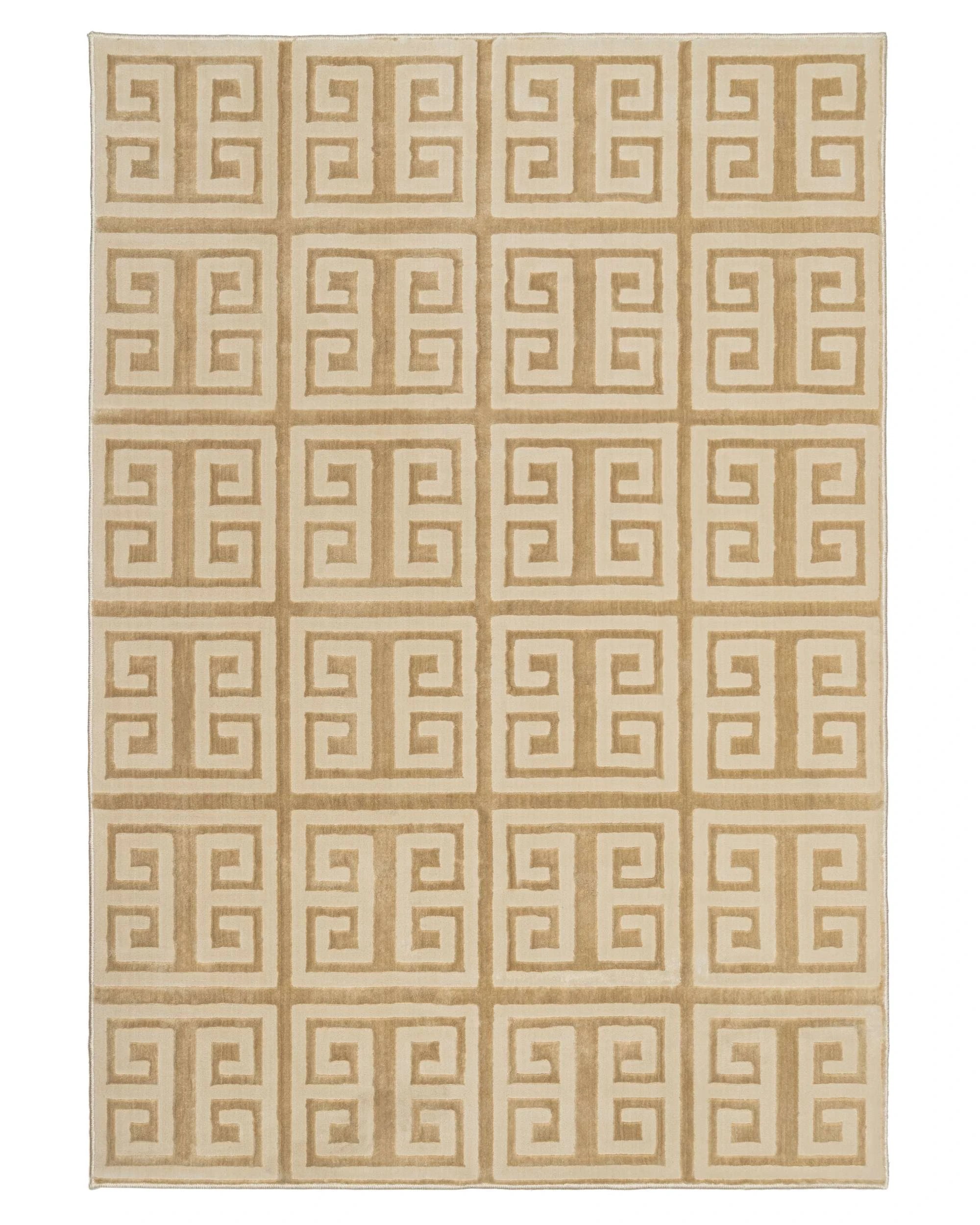 1 Loopsie Thetis Textured Geometric Washable Rug-330cm x 240cm - Beige, 1 of 9