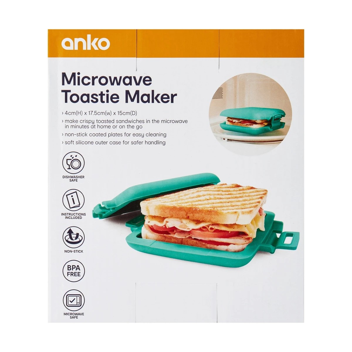10 Microwave Toastie Maker - Green, 10 of 11
