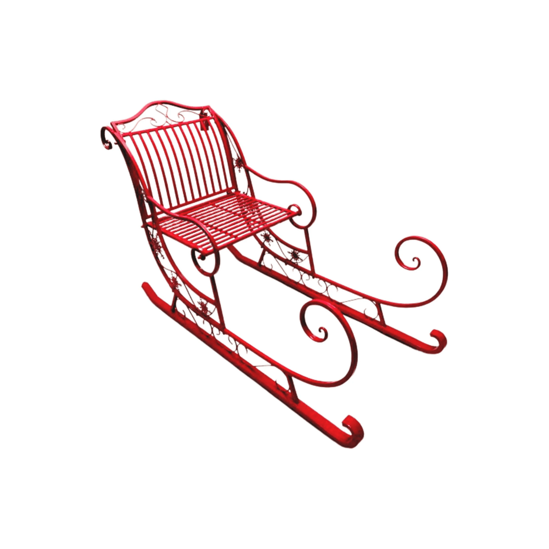 1 Christabelle Christmas Sleigh With Red Finish- Metal 150cm, 1 of 6