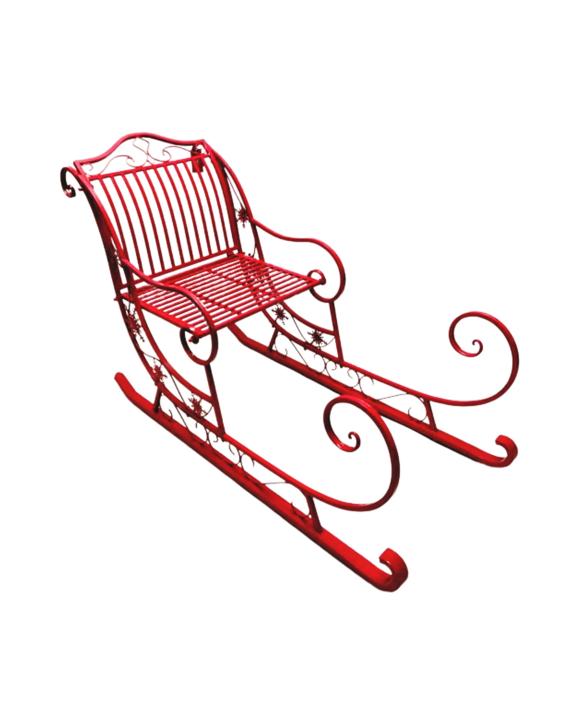 Christabelle Christmas Sleigh With Red Finish- Metal 150cm