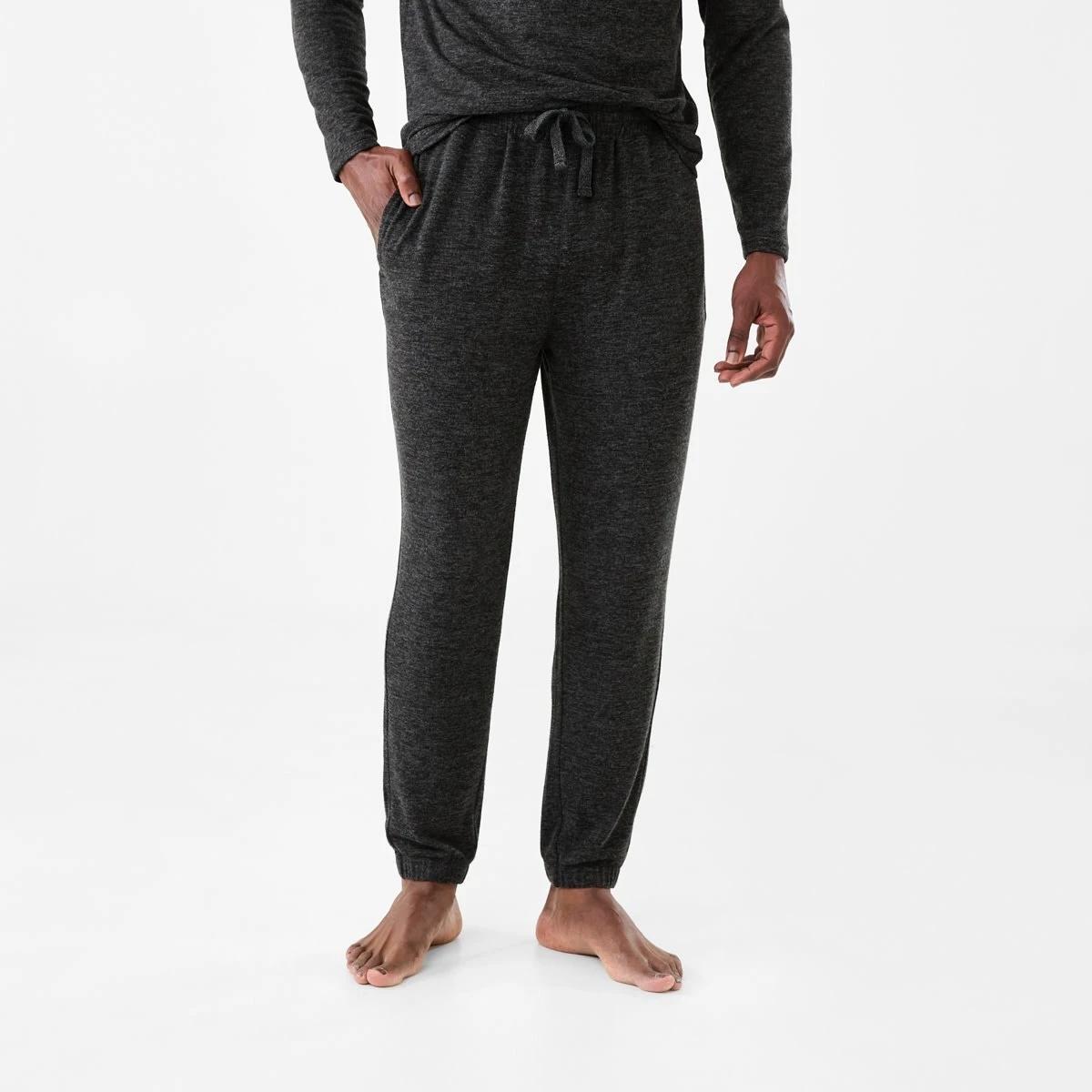 1 Brushed Slim Pants Blk Marle, 1 of 6