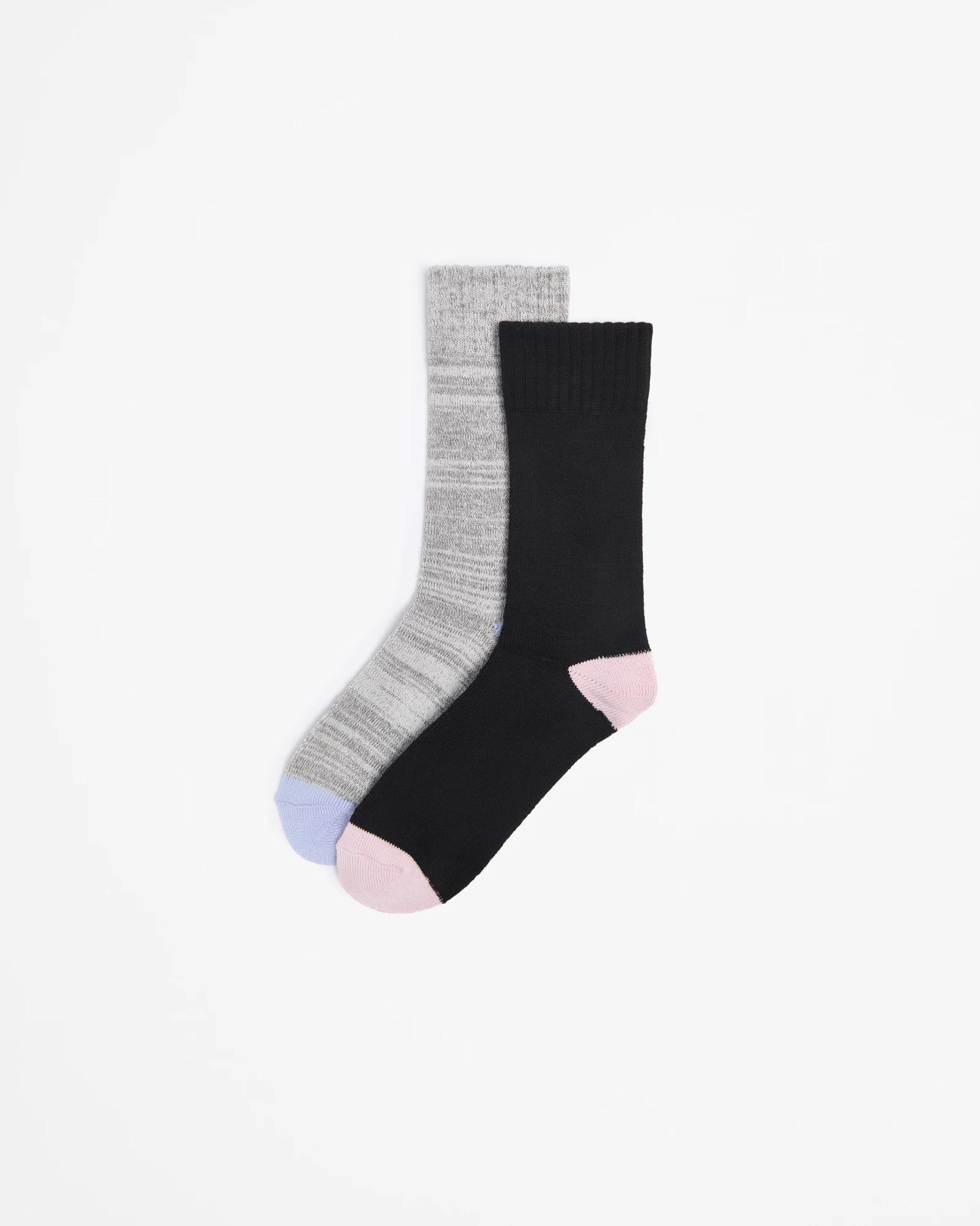 1 Target 2 Pack Bamboo Outdoor Crew Socks BLACK / GREY, 1 of 3