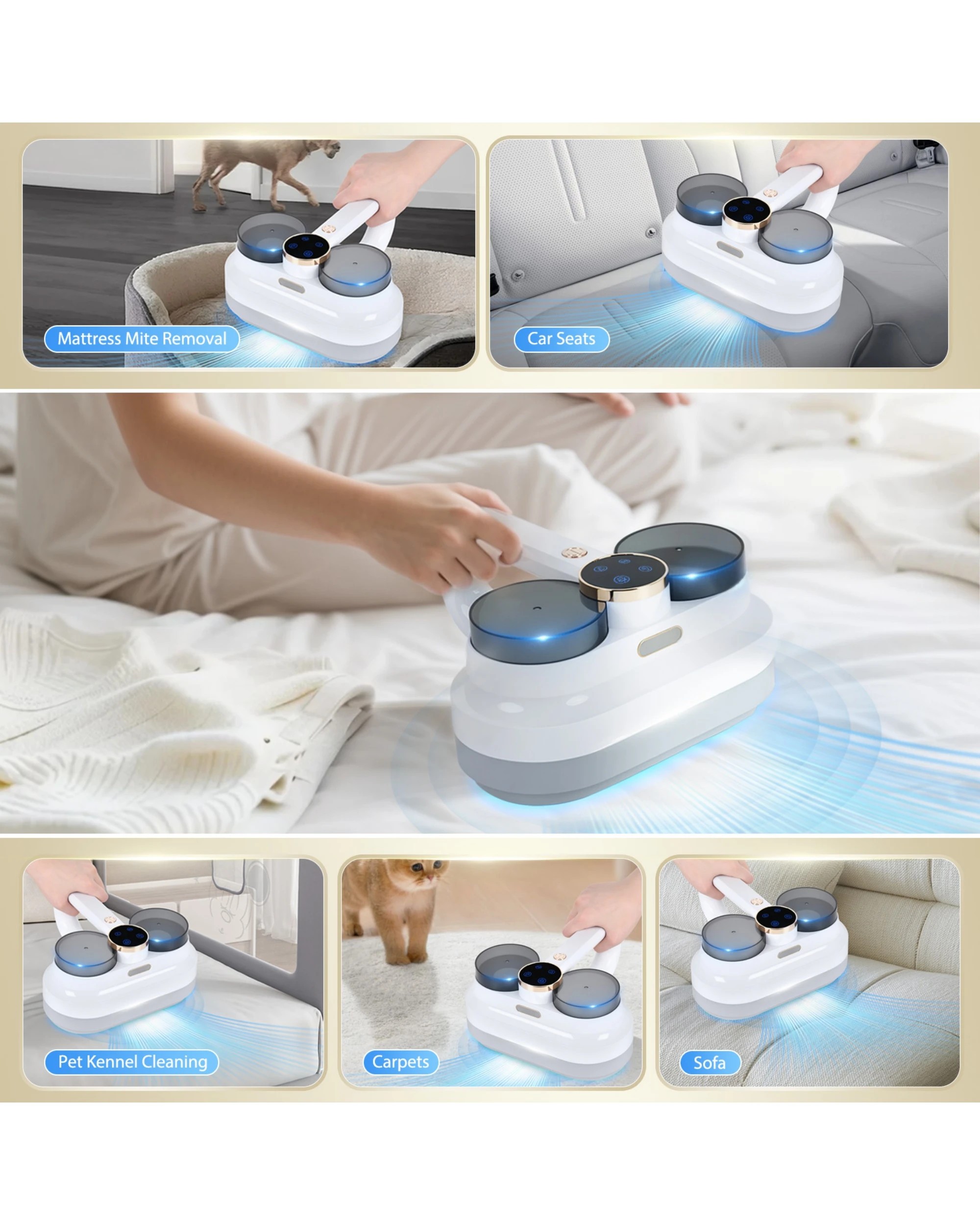 3 Advwin Cordless Mite Cleaner, 9000pa Portable Dust Mite Vacuum Suction For Bed/mattress/pet Hair - Washable Hepa Filter, 3 of 8