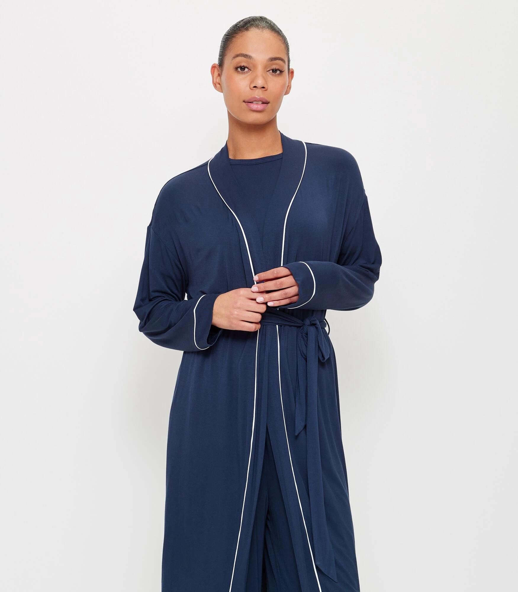 2 Target Woman Soft Comfort Bamboo Sleep Robe NAVY BLUE, 2 of 6