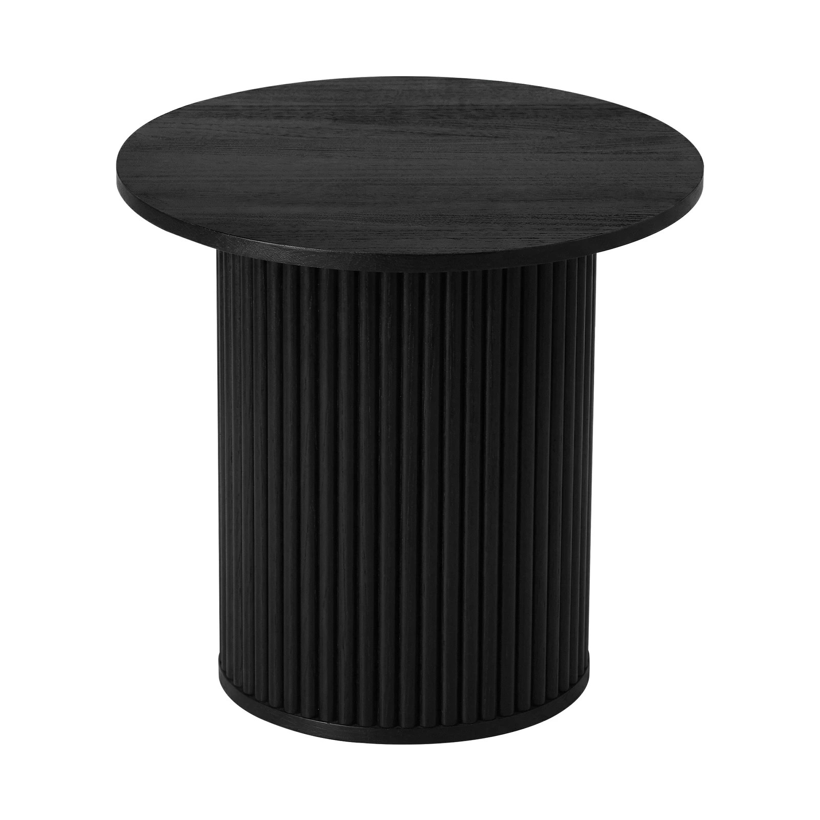 8 Oikiture Coffee Table Side End Tables Sofa Desk Bedside Round Wood - Black, 8 of 9