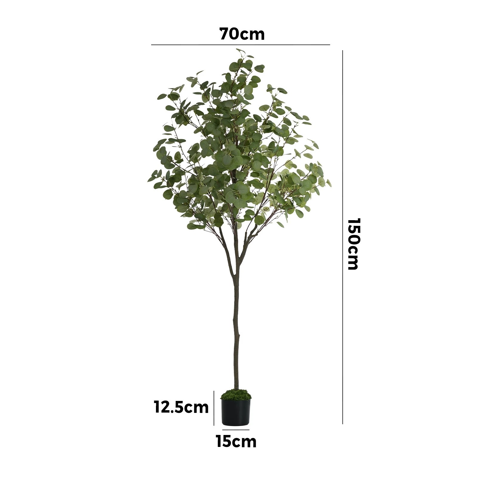 2 Livsip 150cm Artificial Eucalyptus Tree Realistic Potted Faux Plant Home Decor, 2 of 8
