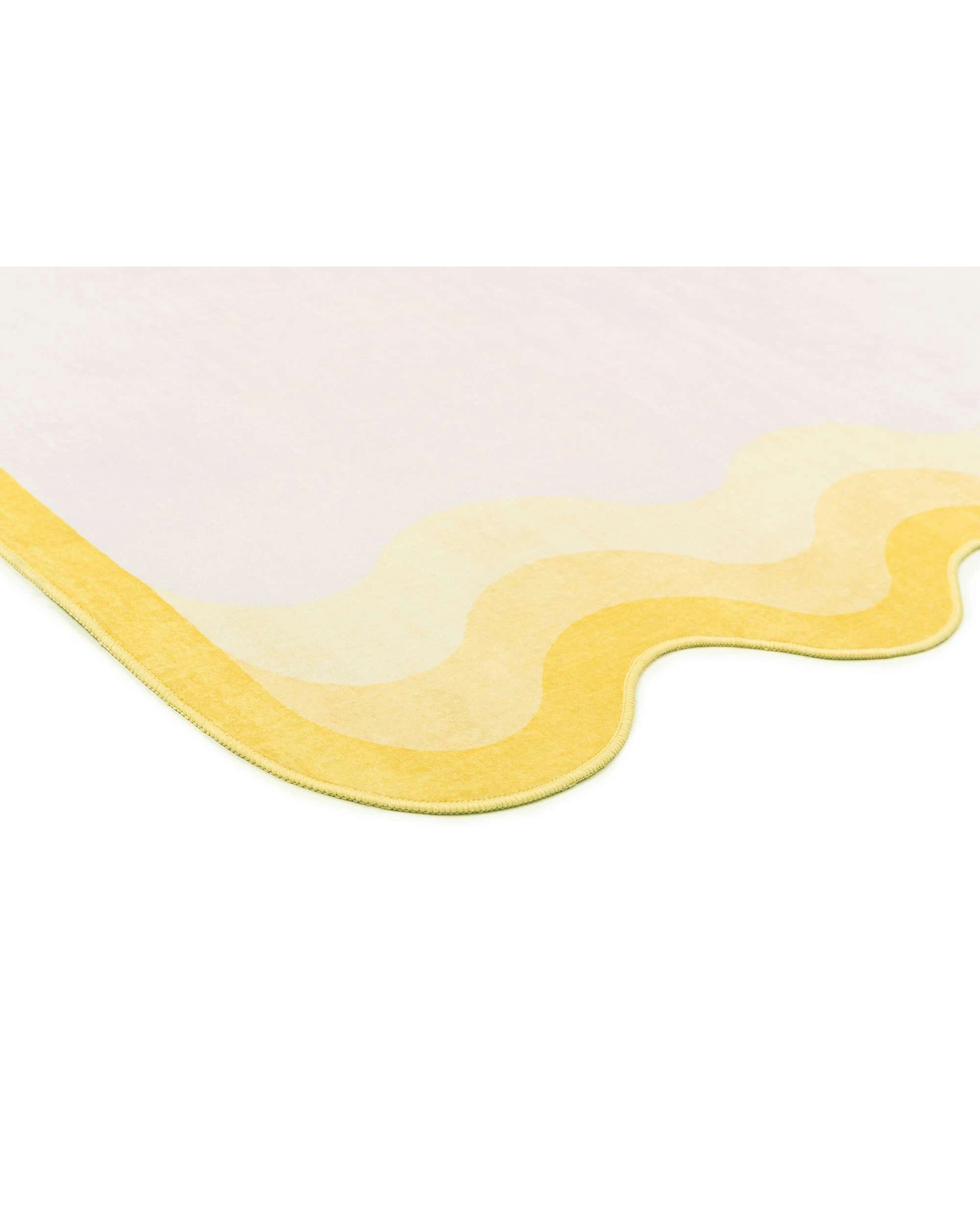 4 Loopsie Turi Tonal Scalloped Washable Rug-370cm x 270cm - Yellow, 4 of 8